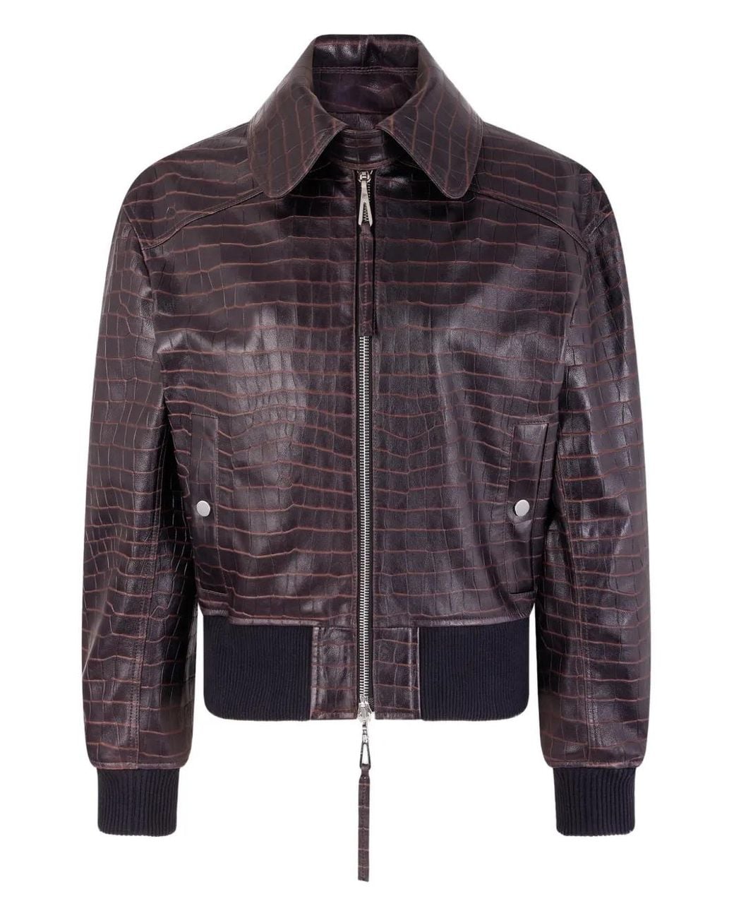Rabanne Brown Leather Bomber Jacket