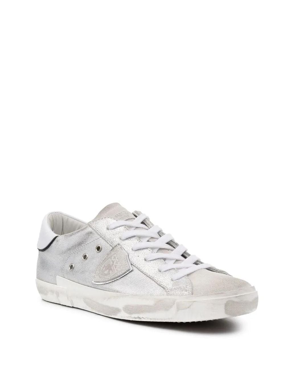 Philippe Model White Side-Logo Patch Sneakers