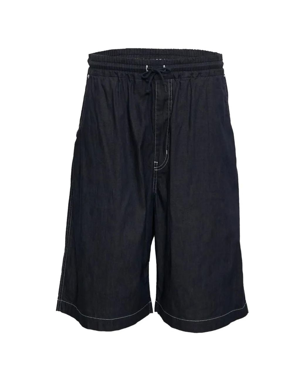 Comme des Garçons Blue Contrast-Stitch Drawstring Shorts for men