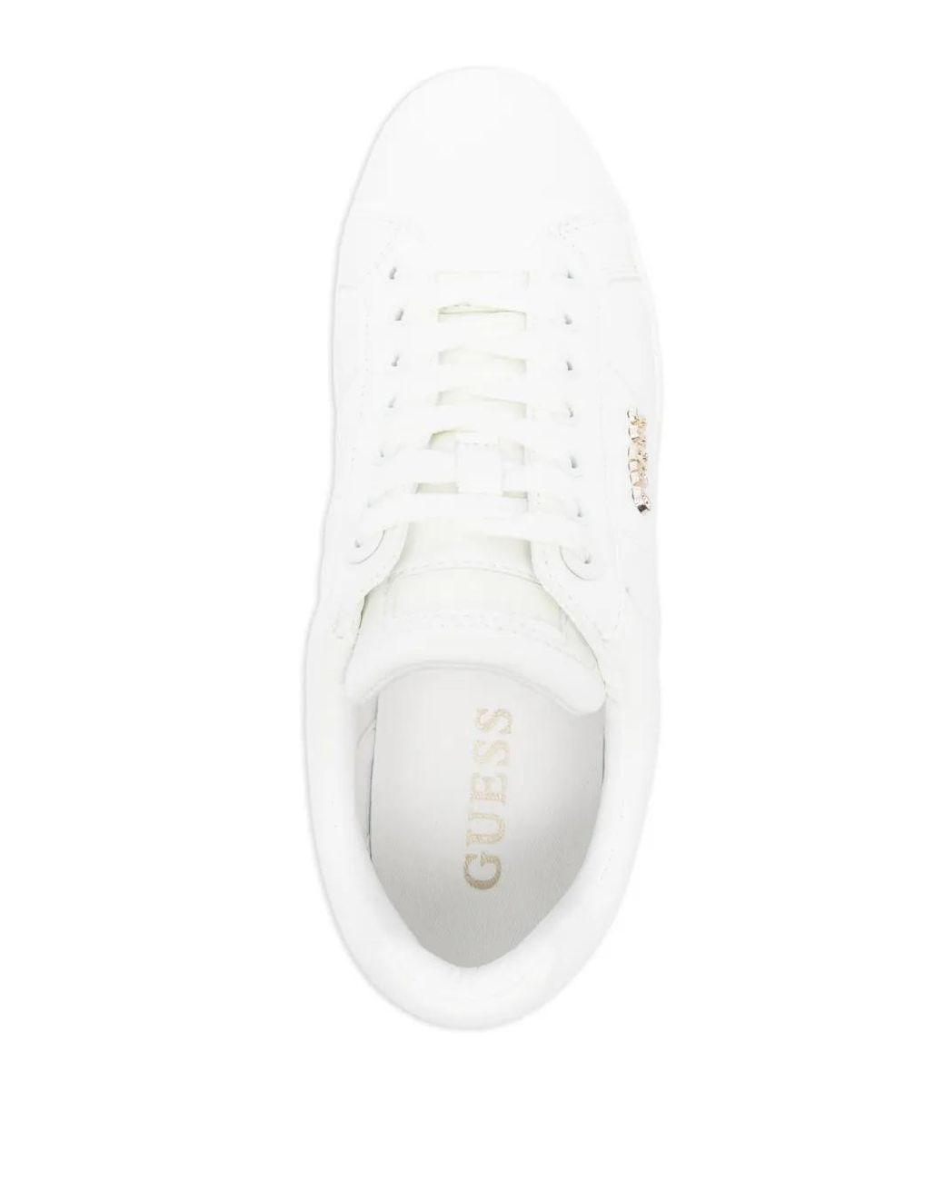 Guess White 45Mm Welli Leather Sneakers