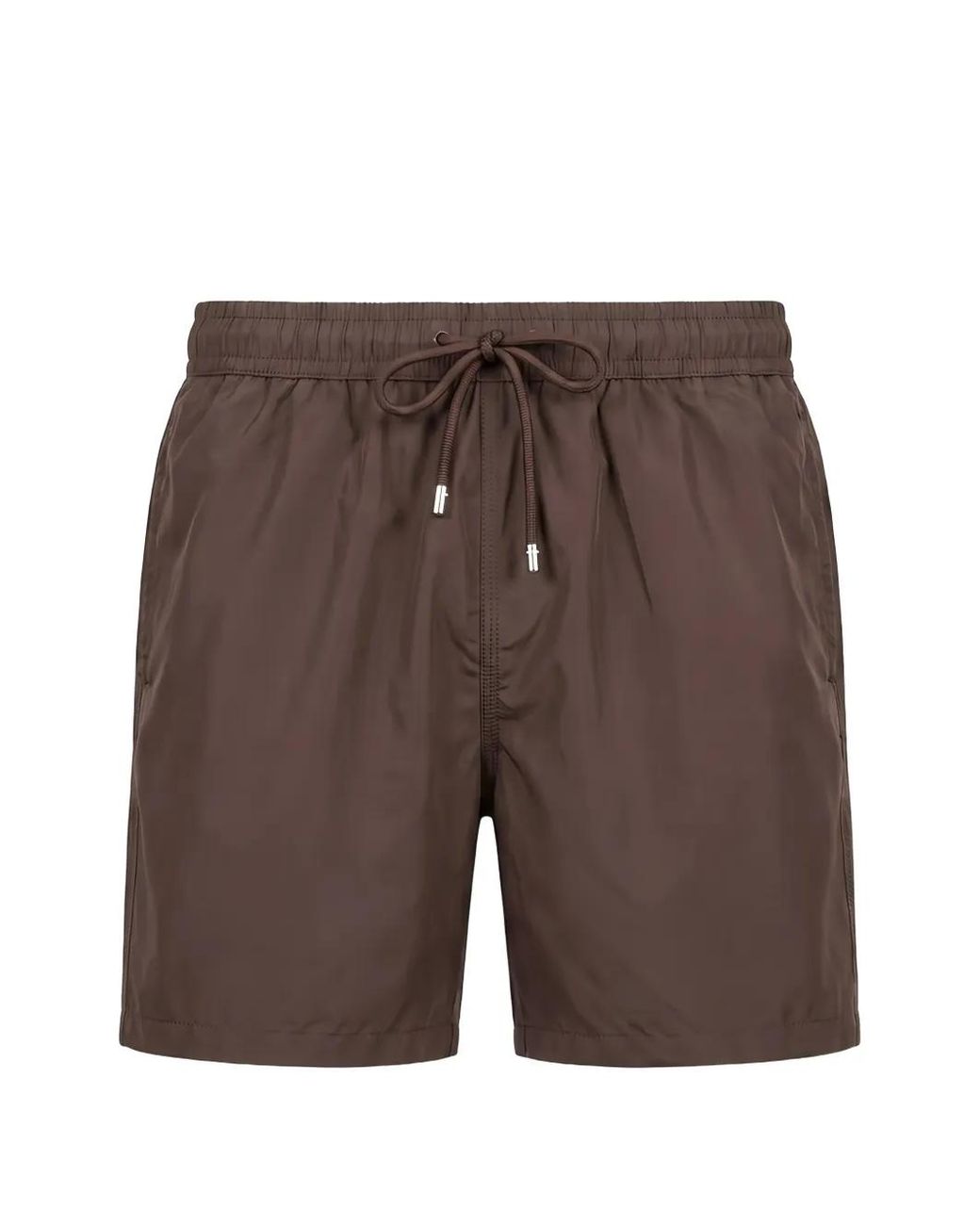Fedeli Gray Drawstring-Waist Logo-Patch Swim Shorts for men