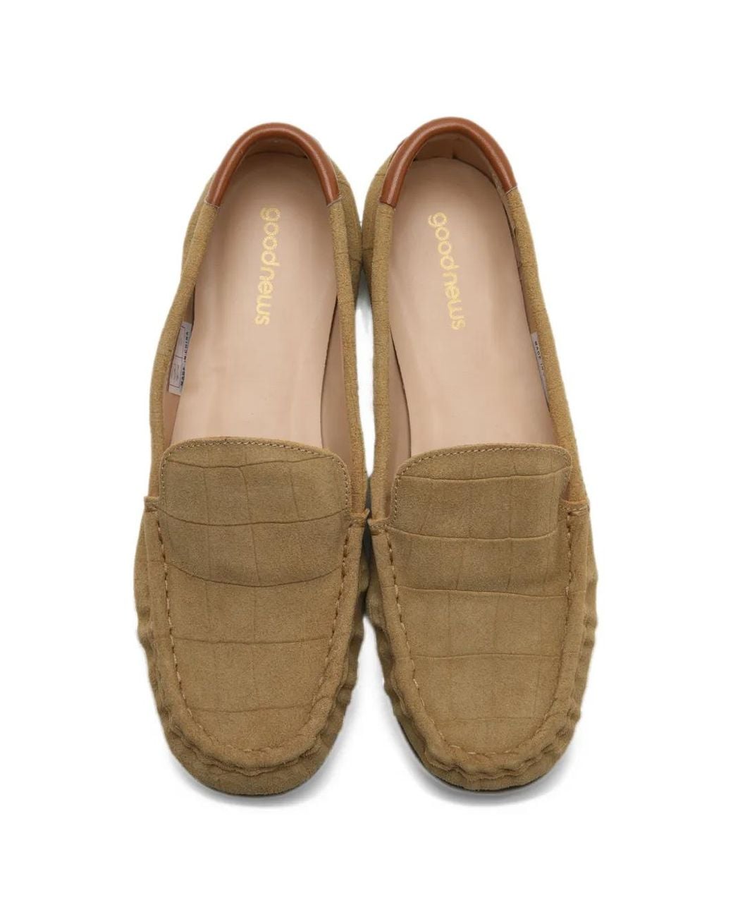Goodnews Natural Croc-Effect Loafers