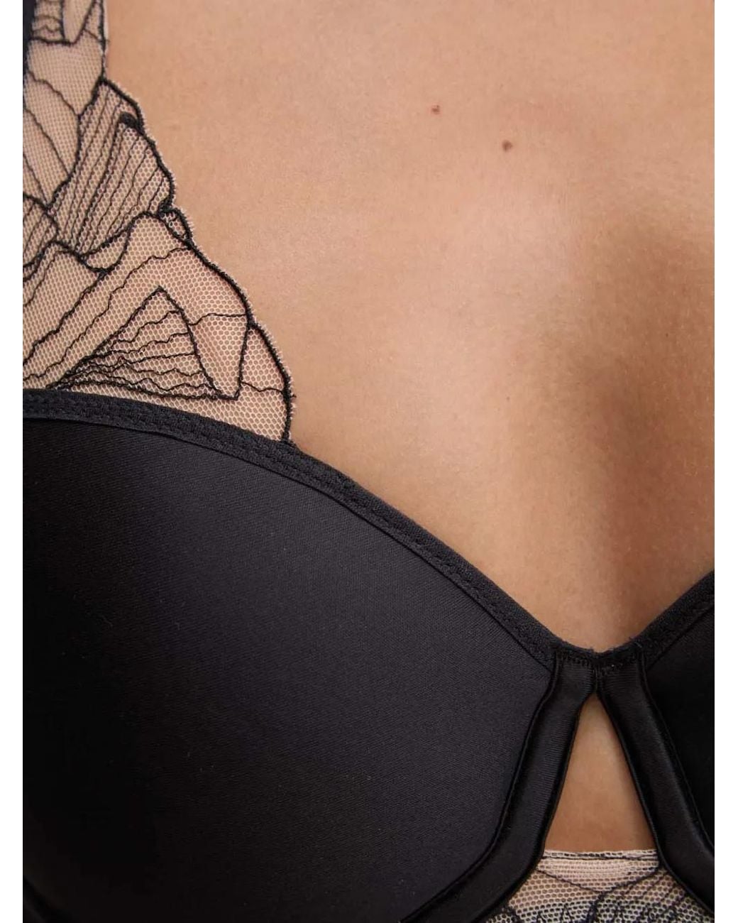 Chantelle Black Lace-Trim Underwired Bra
