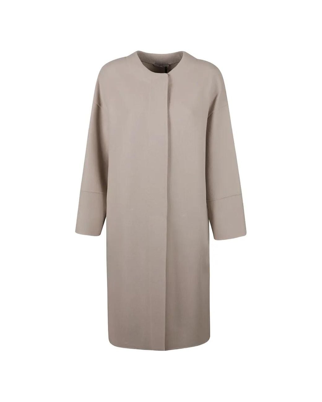 Max Mara Gray Scarf-Detail Coat