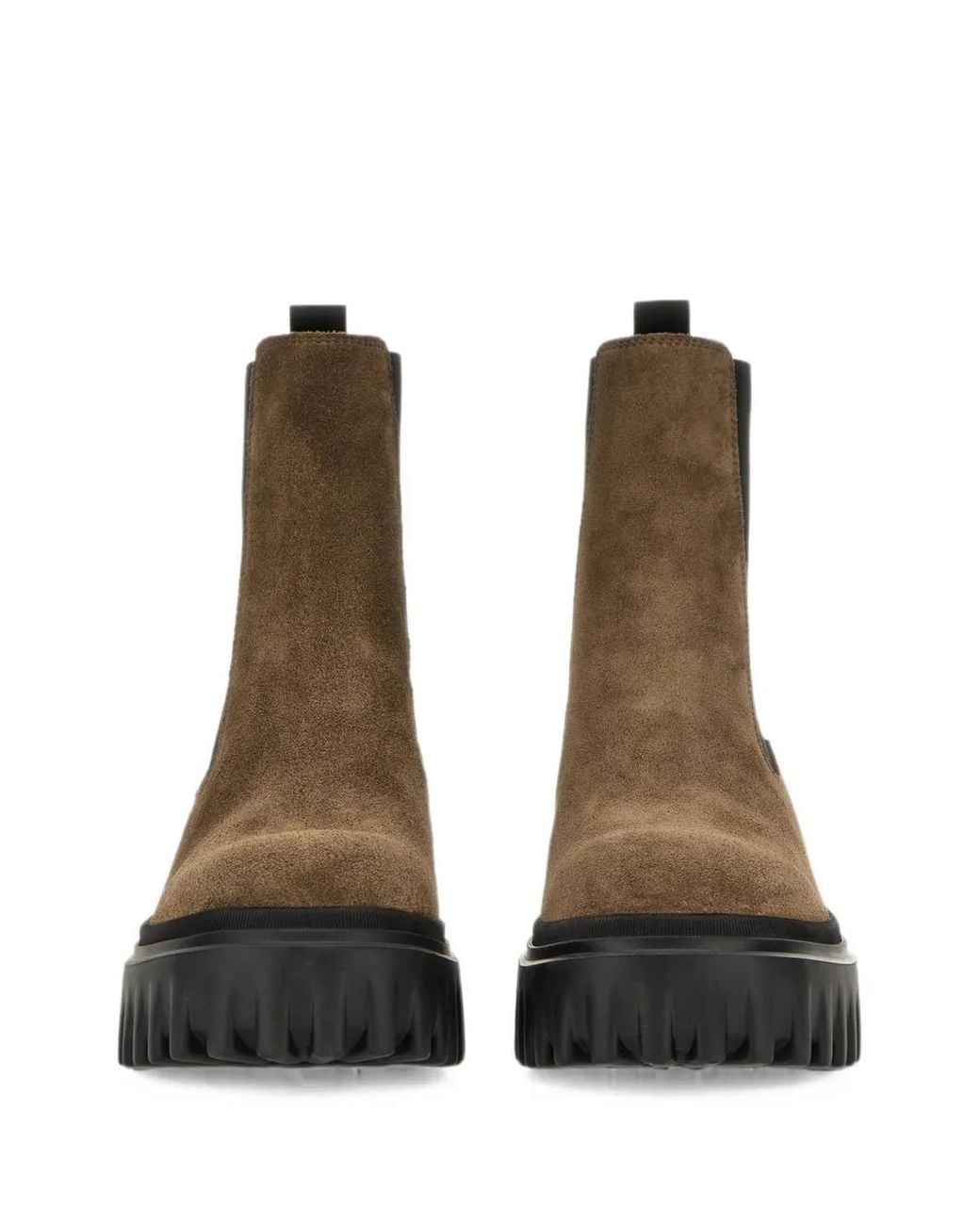 Hogan Brown Leather Rubber Shoes