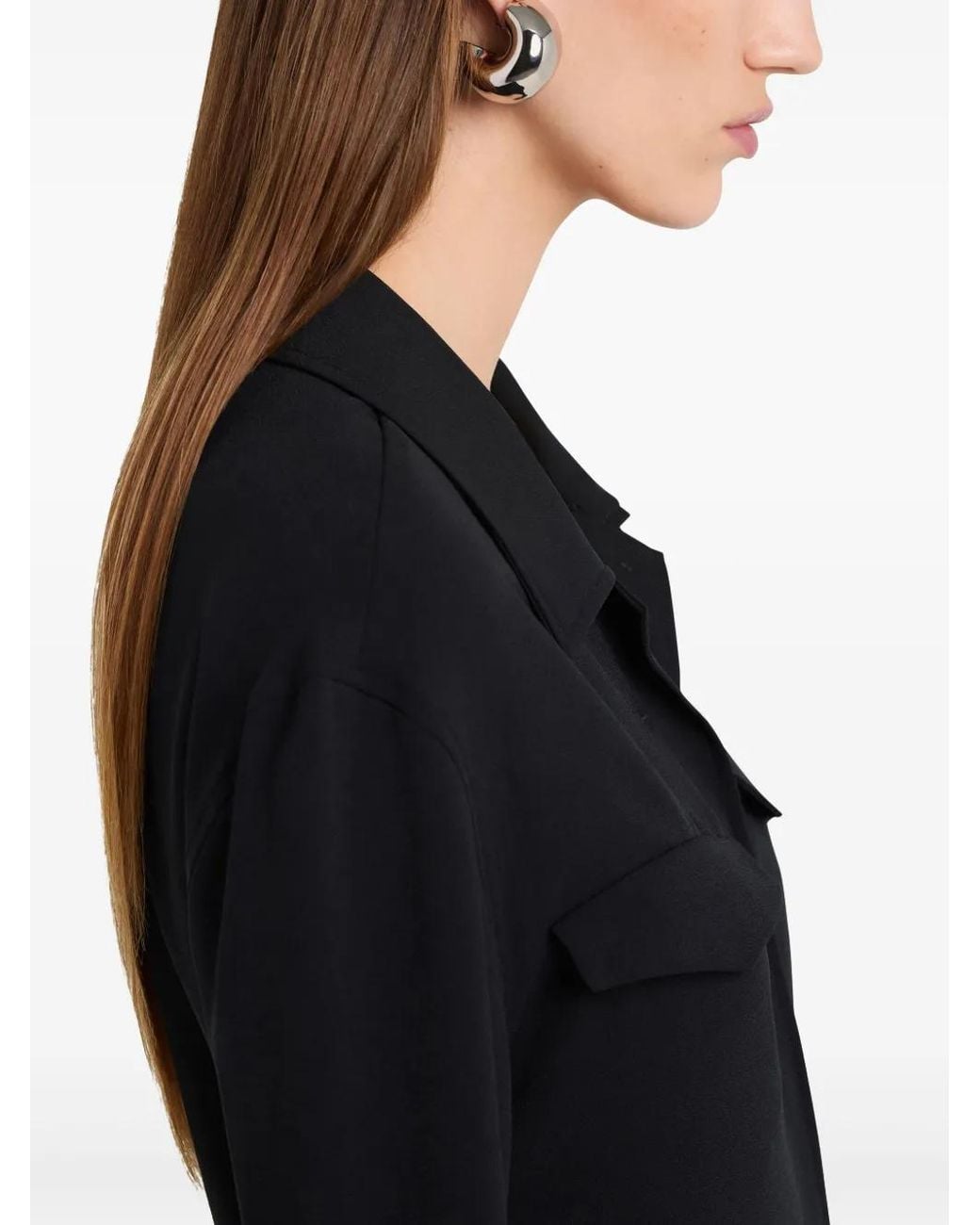 Courreges Black Two-Pocket Midi Dress