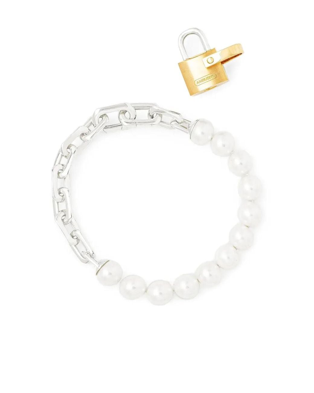 Ambush White Versilbertes Armband Mit Kunstperlen
