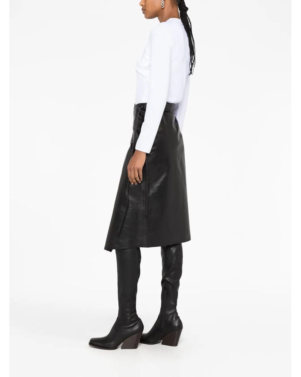 Vetements Black Asymmetric Leather Skirt