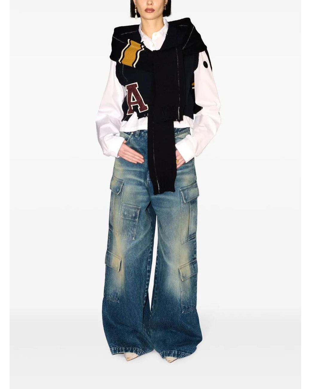 Ambush Black Knitted Jumper-Style Shawl for men