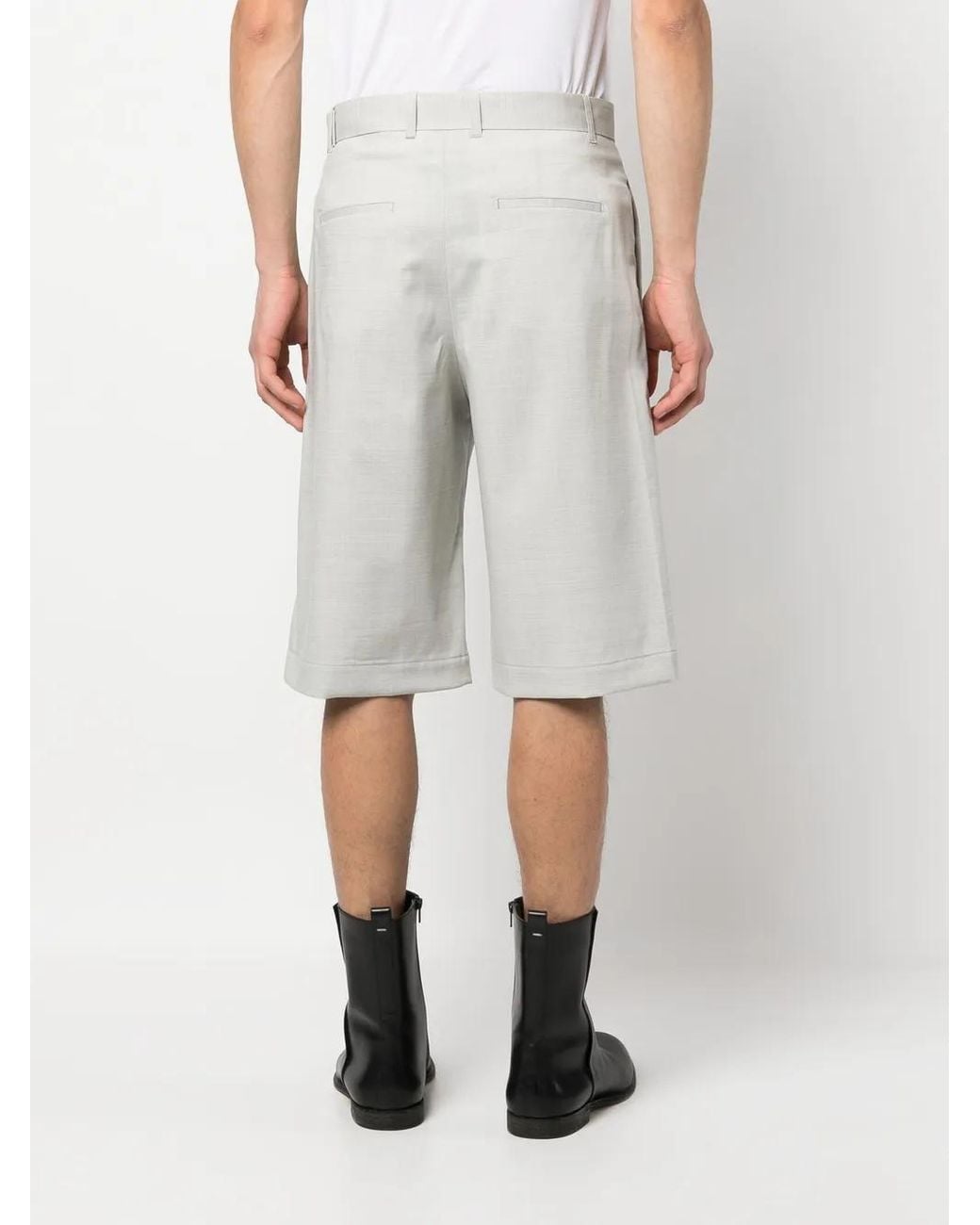 Etudes Studio White Pleated Wide-Leg Shorts for men