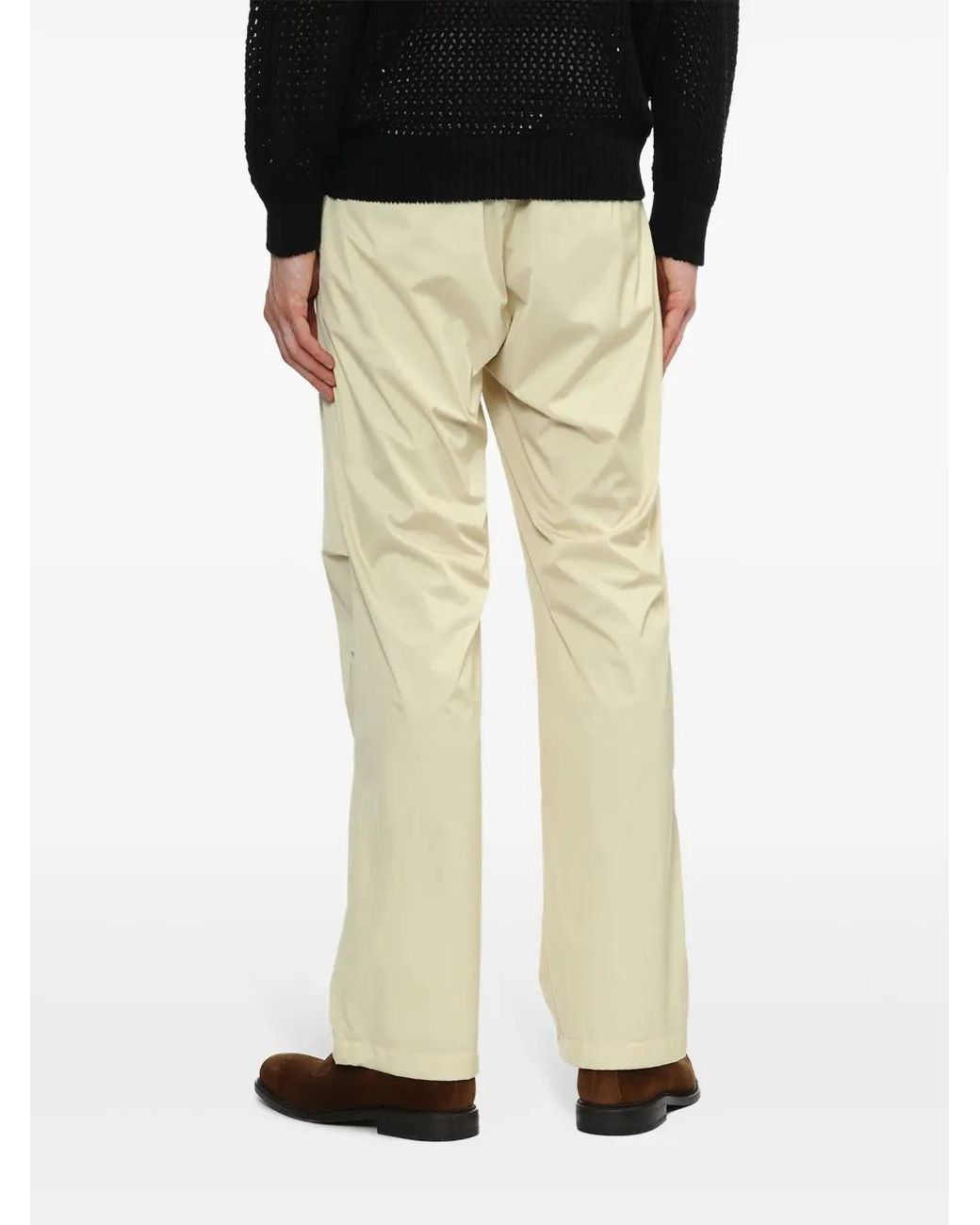 Auralee Natural Straight-Leg Satin Trousers for men