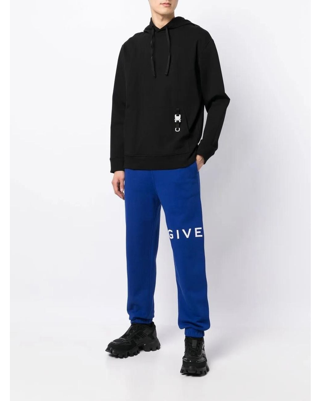 Givenchy Blue Logo-Print Track Pants for men