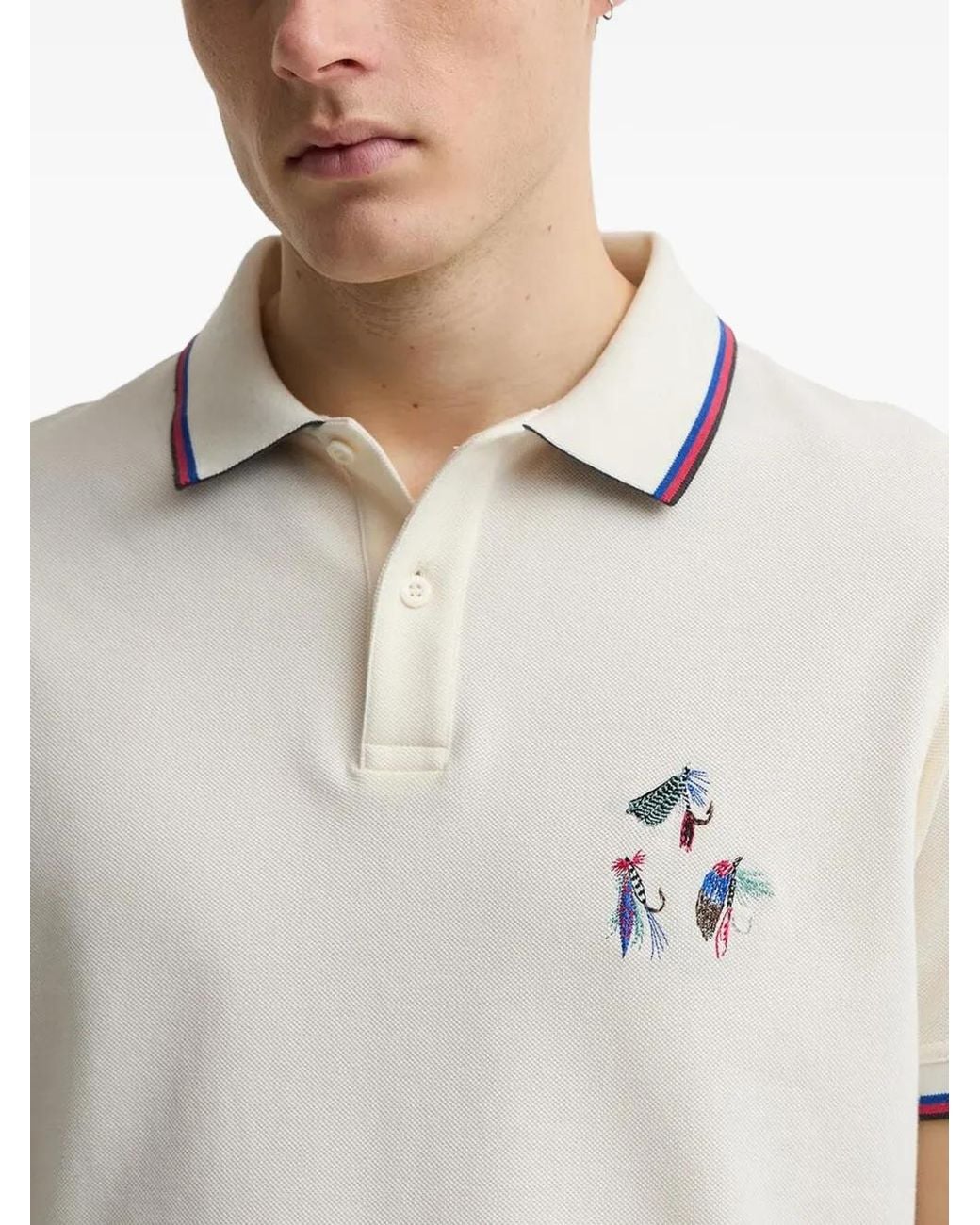 Barbour White Lure Polo Shirt for men