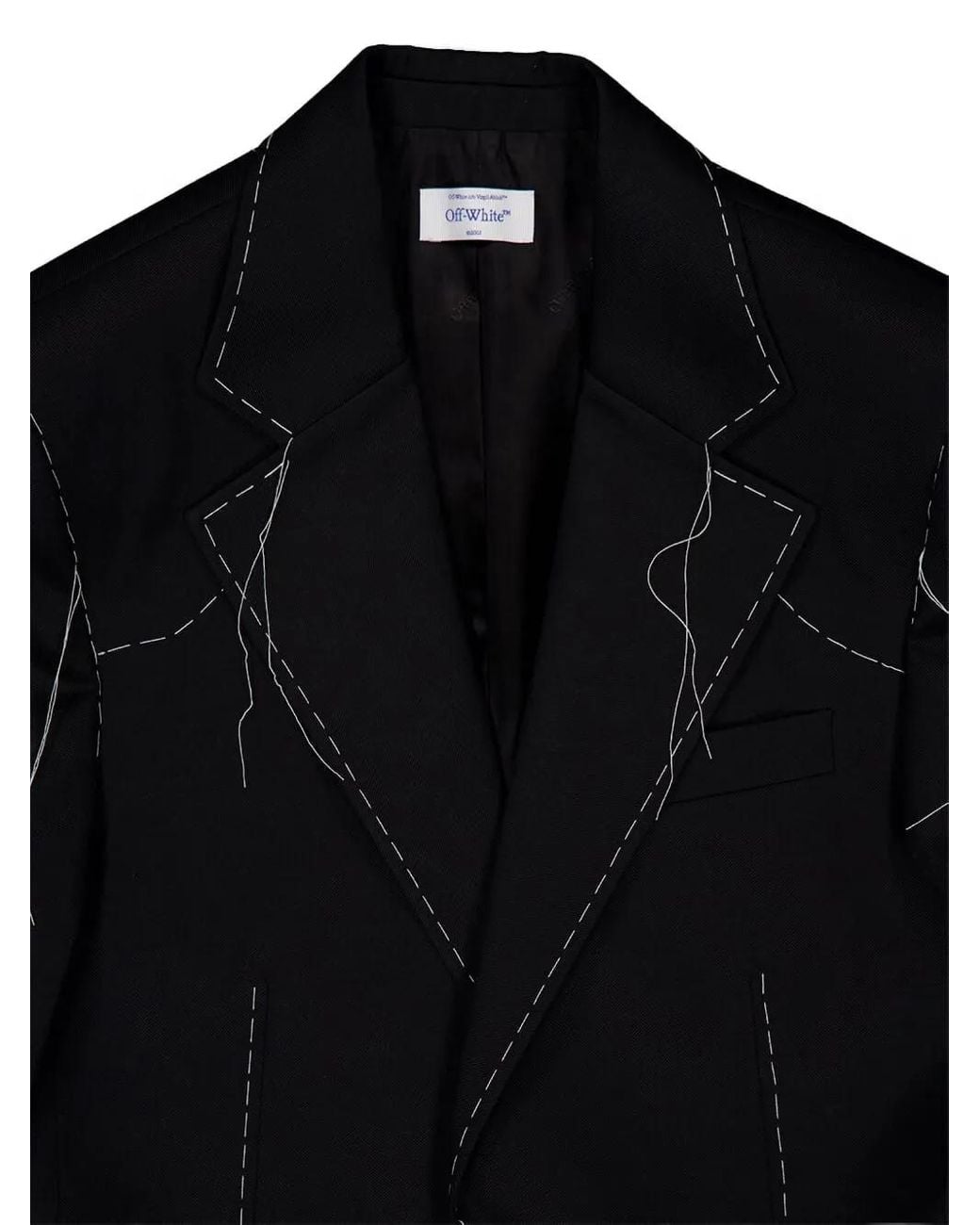 Off-White c/o Virgil Abloh Black Stitch Single-Breasted Blazer for men