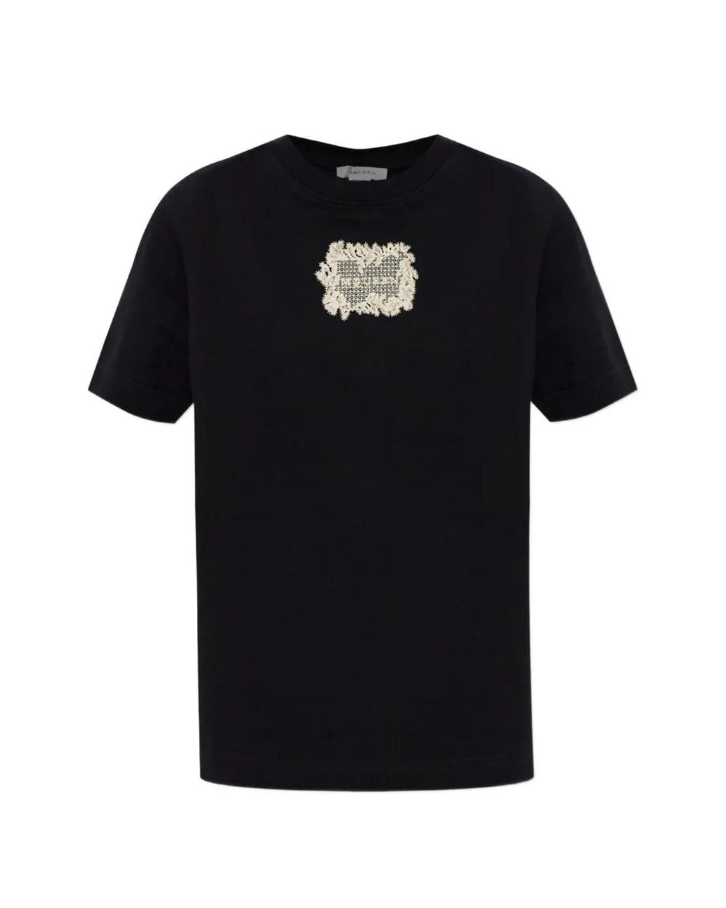 McQueen Black Embroidered Logo Patch T-Shirt