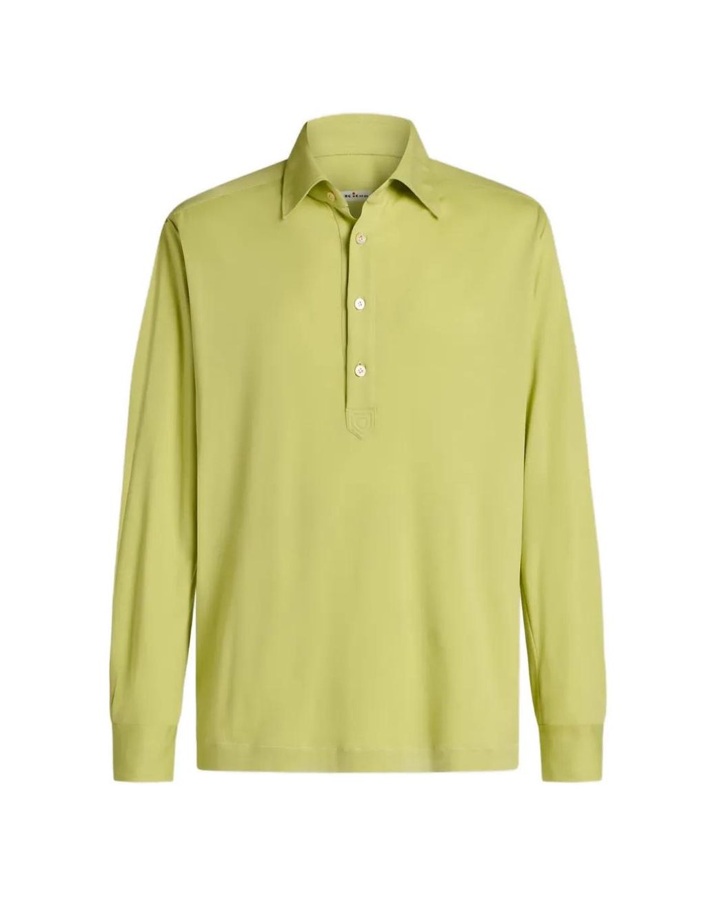 Kiton Yellow Long-Sleeved Cotton-Jersey Polo Shirt for men