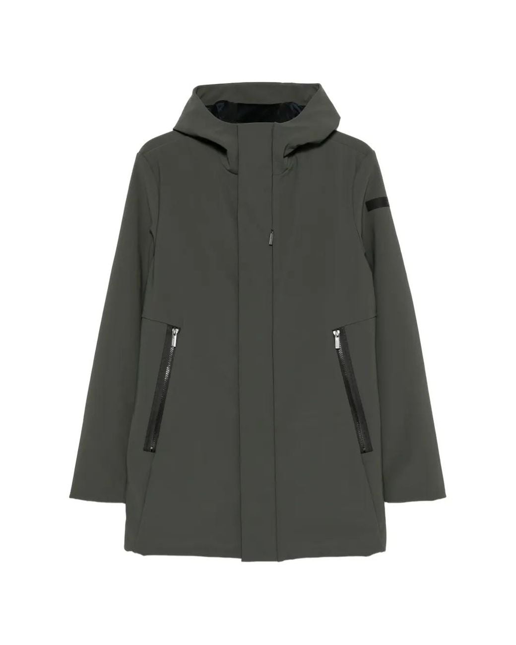 Rrd Gray Hooded Zip-Up Coat for men
