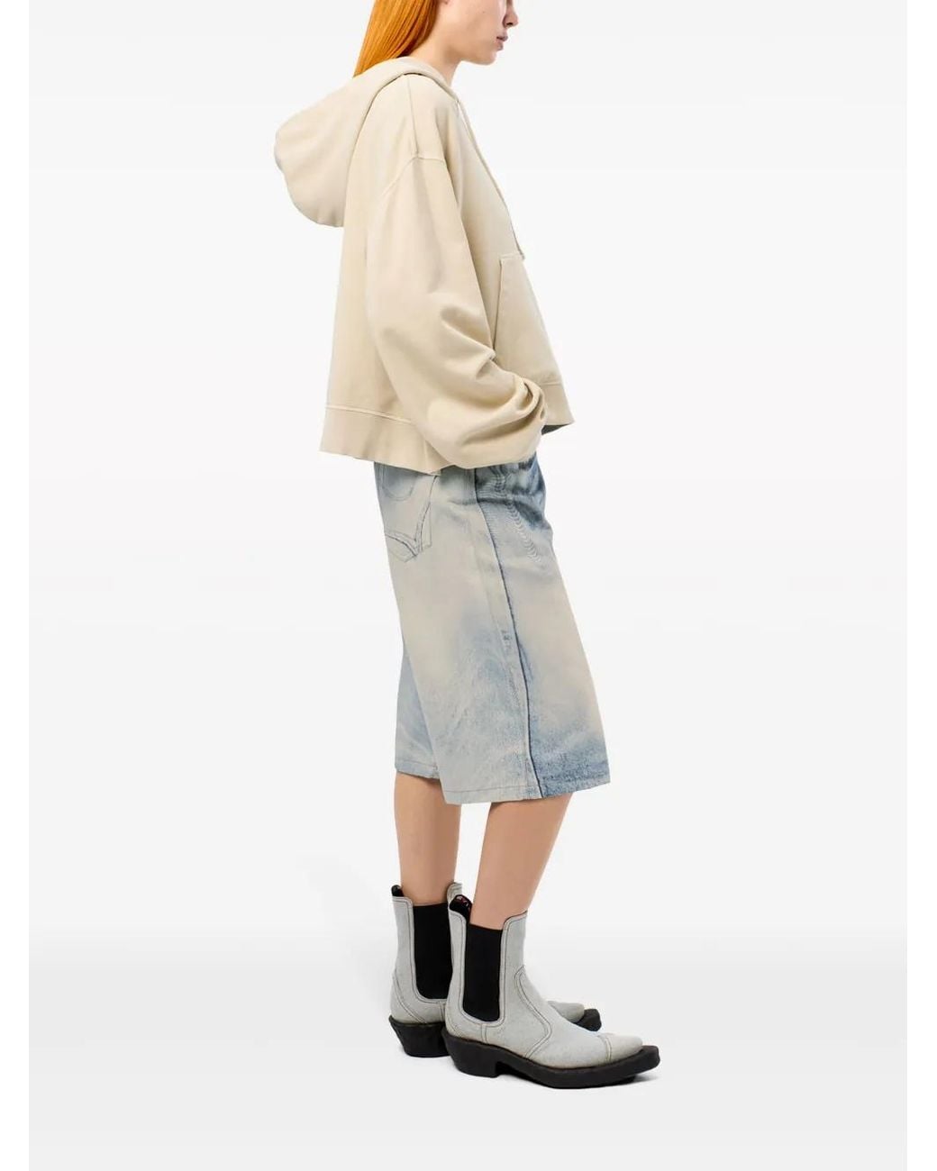 CAMPERLAB Blue Swirl-Print Denim Shorts