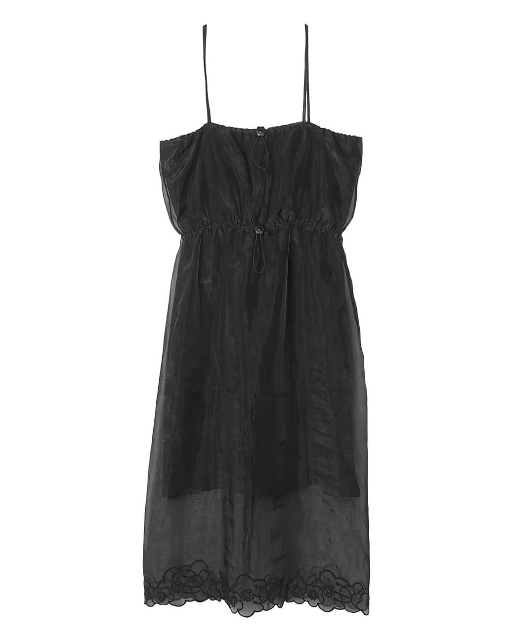 CECILIE BAHNSEN Black Barr Drawstring Dress