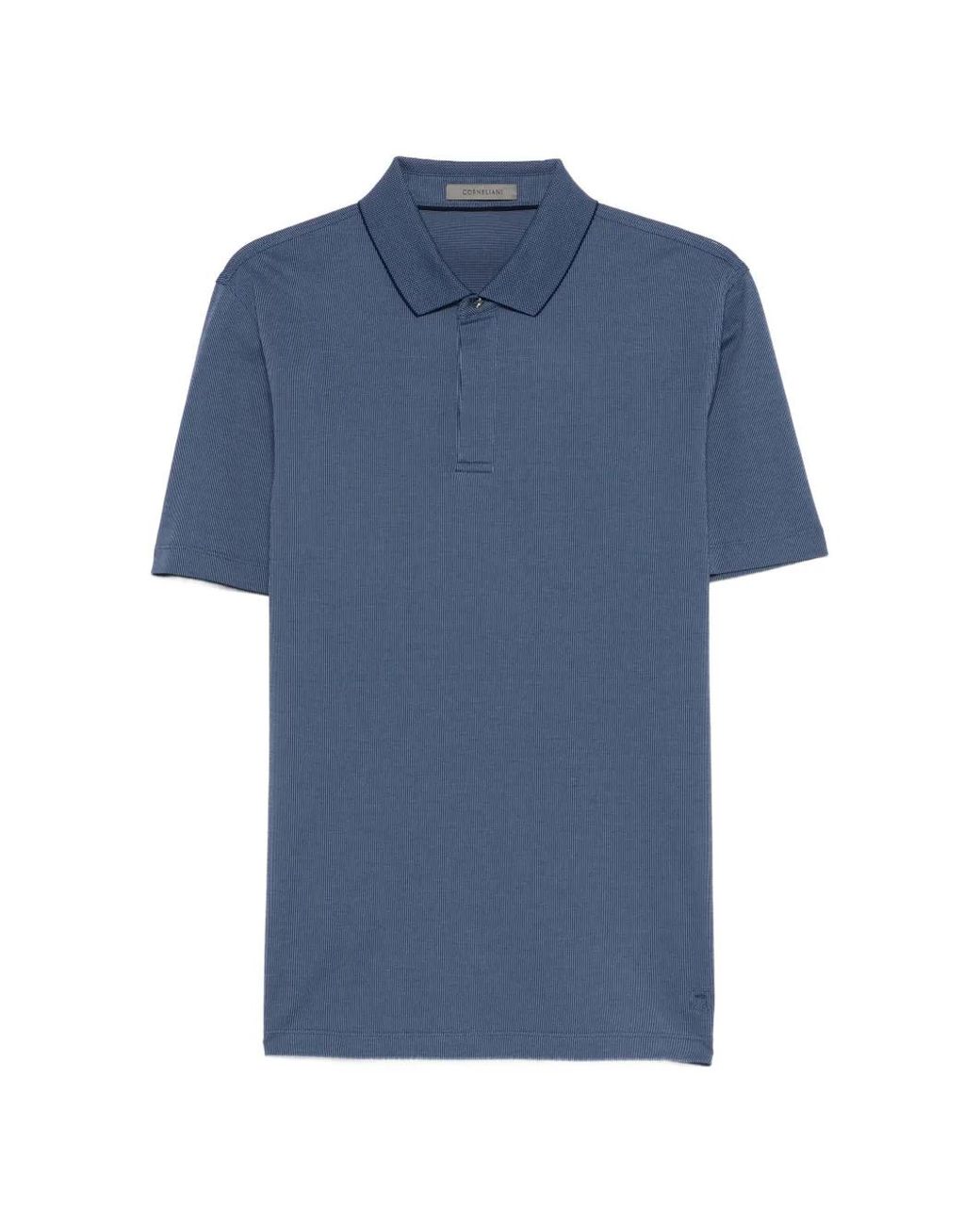Corneliani Blue Piqué Polo Shirt for men