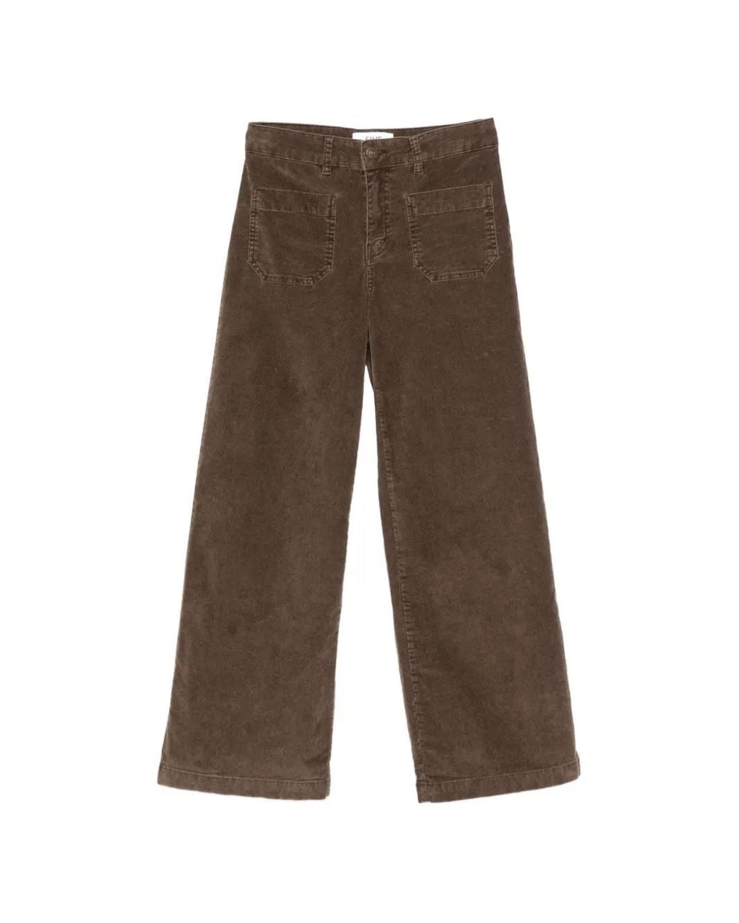 Five Jeans Brown Corduroy Wide-Leg Trousers