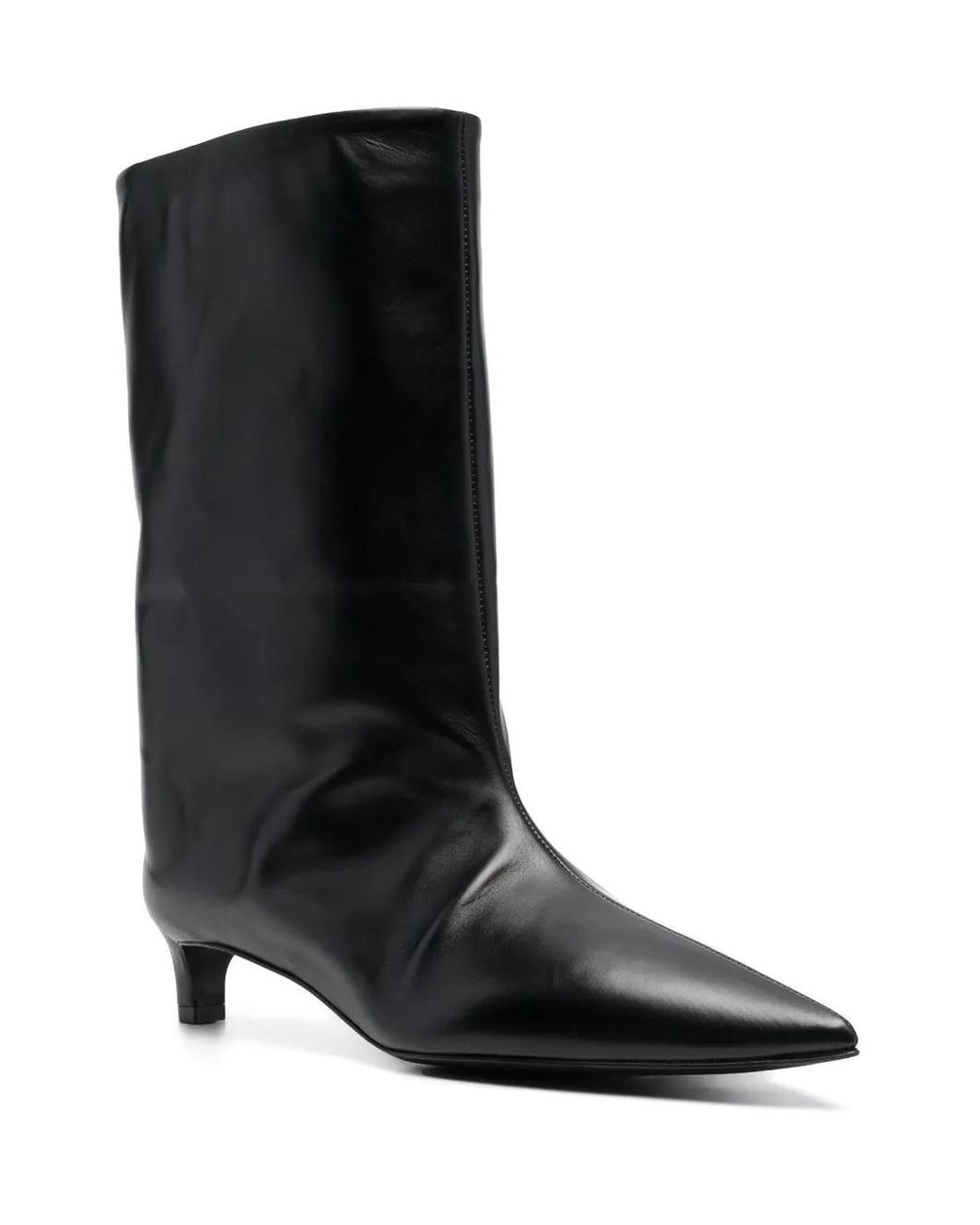 Jil Sander Black Pointed-Toe Leather Boots