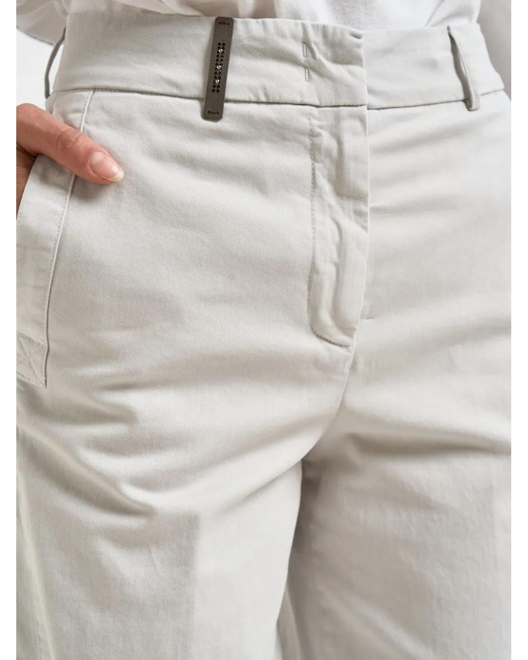 Peserico Gray Wide-Leg High-Waist Trousers