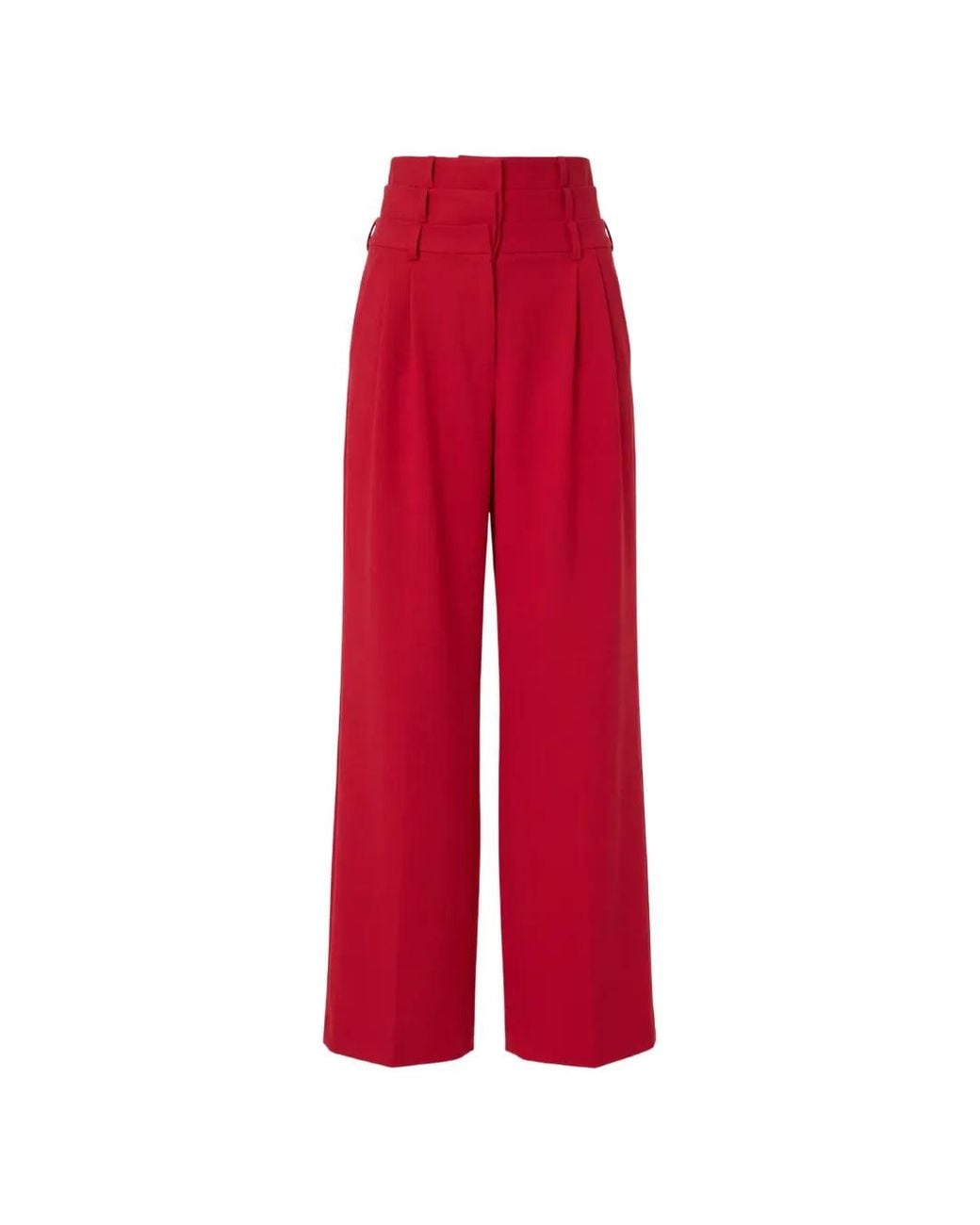 Monse Red Triple-Waistband Pleated Trousers