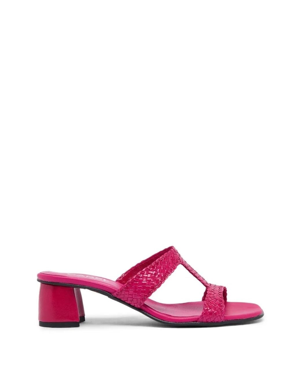 CAREL PARIS Pink Pyramide T Woven Calf-Leather Sandals