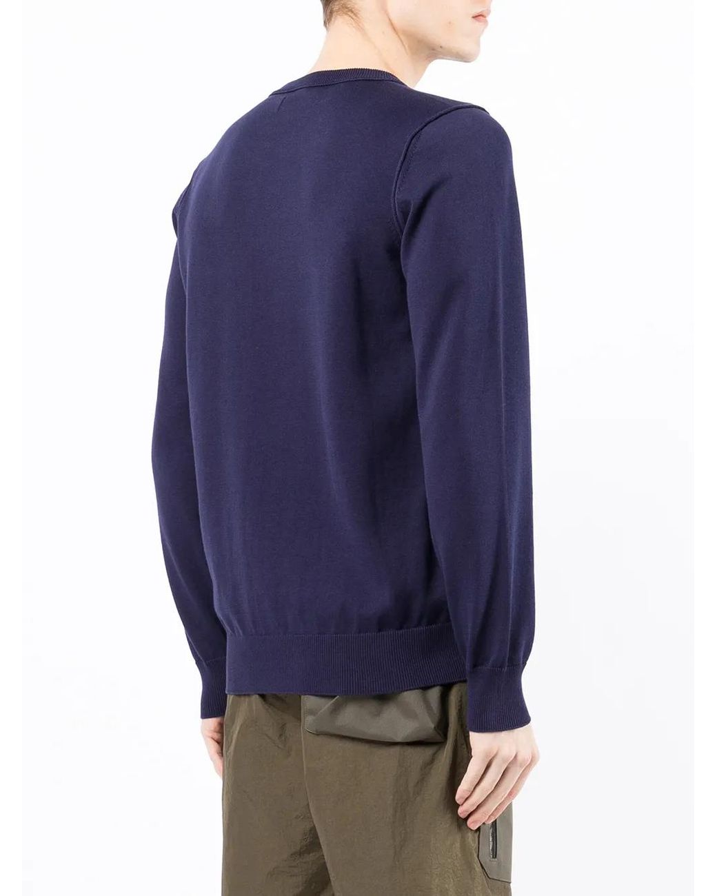 Stone Island Blue Compass Badge Crew-Neck Jumper for men