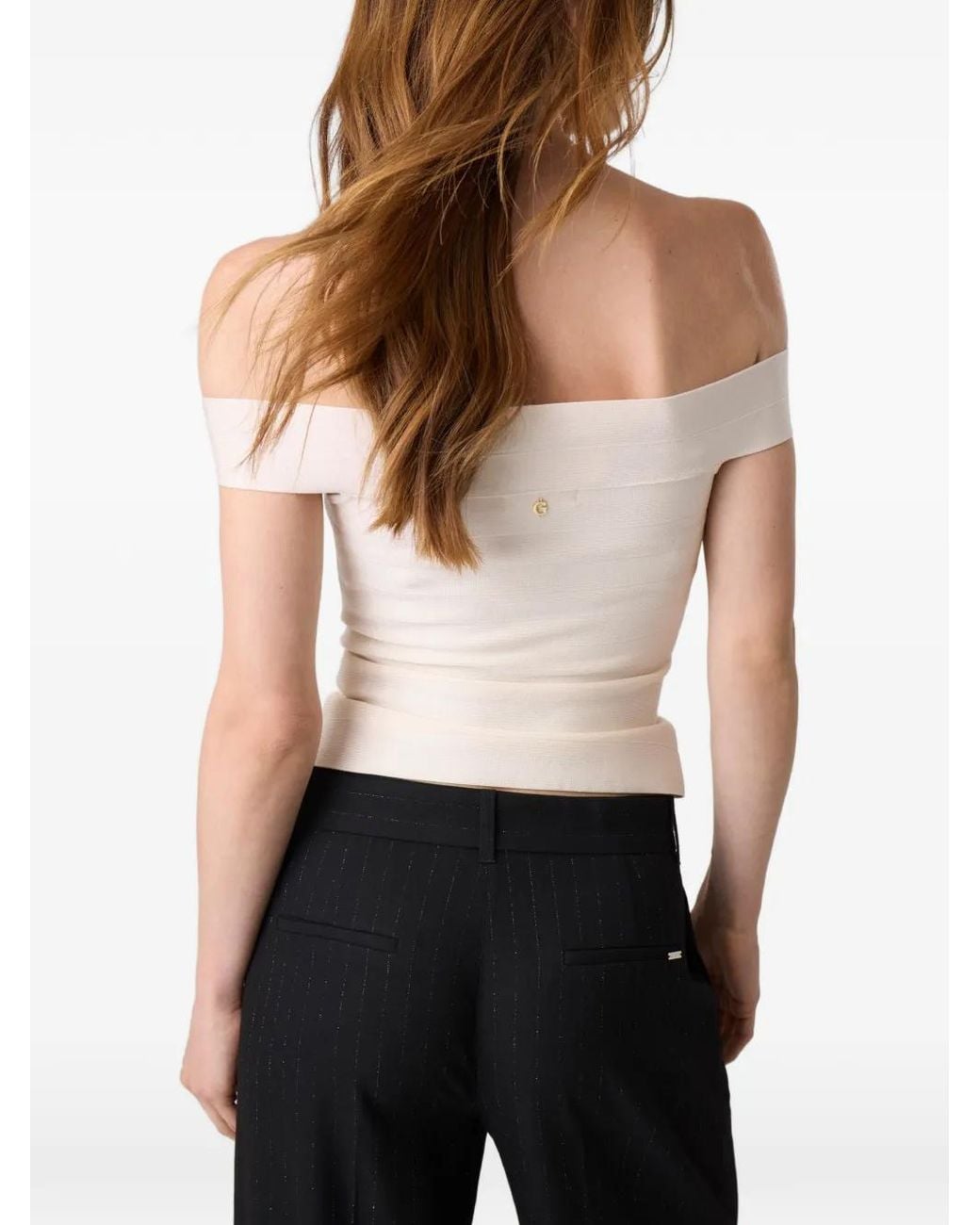 Guess White Off-Shoulder Top