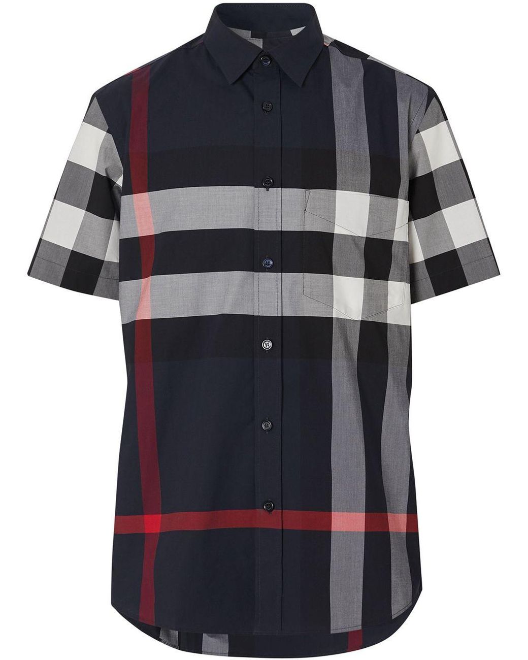 blue burberry button down