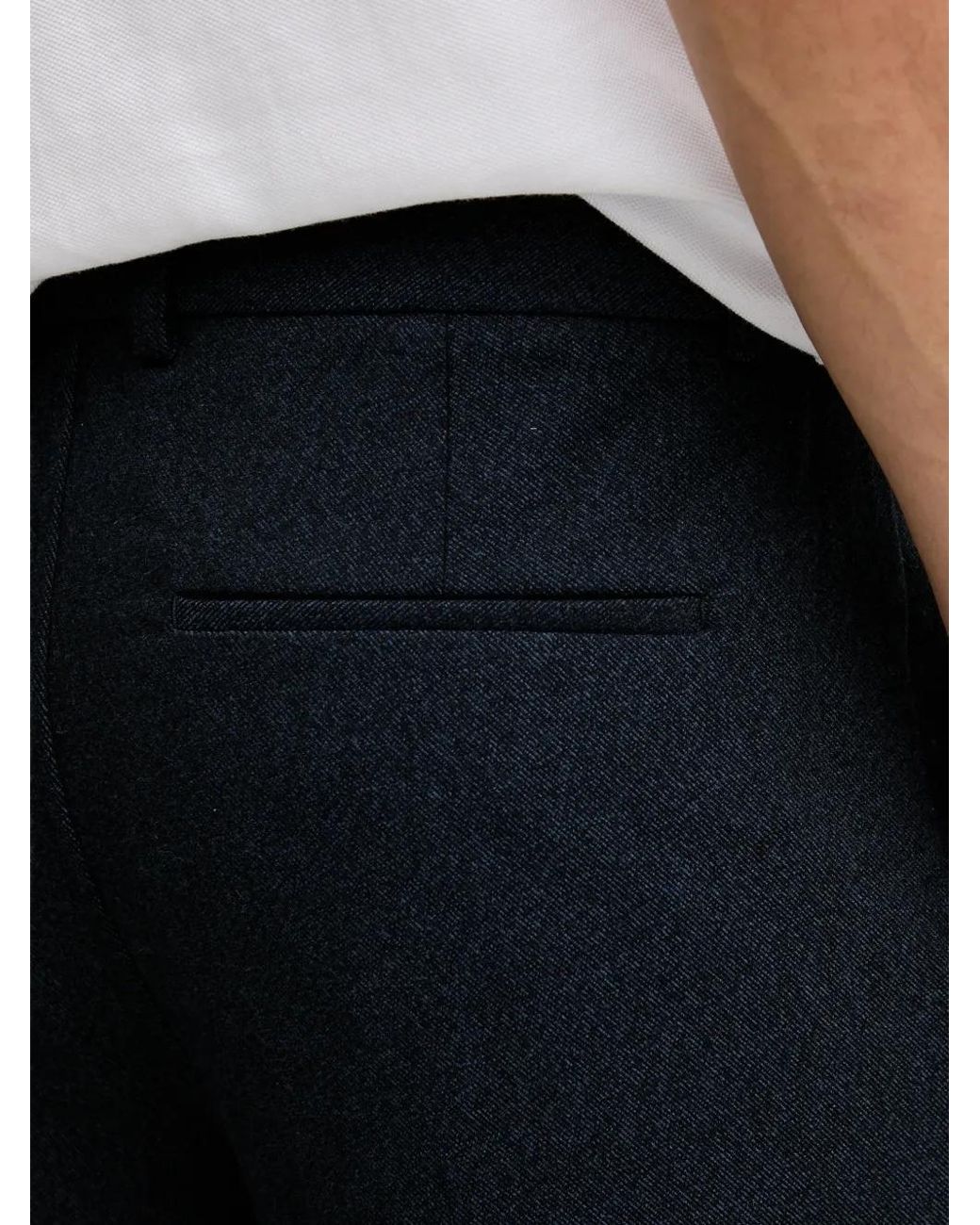 Lindbergh Black Pressed-Crease Tailored Trousers for men