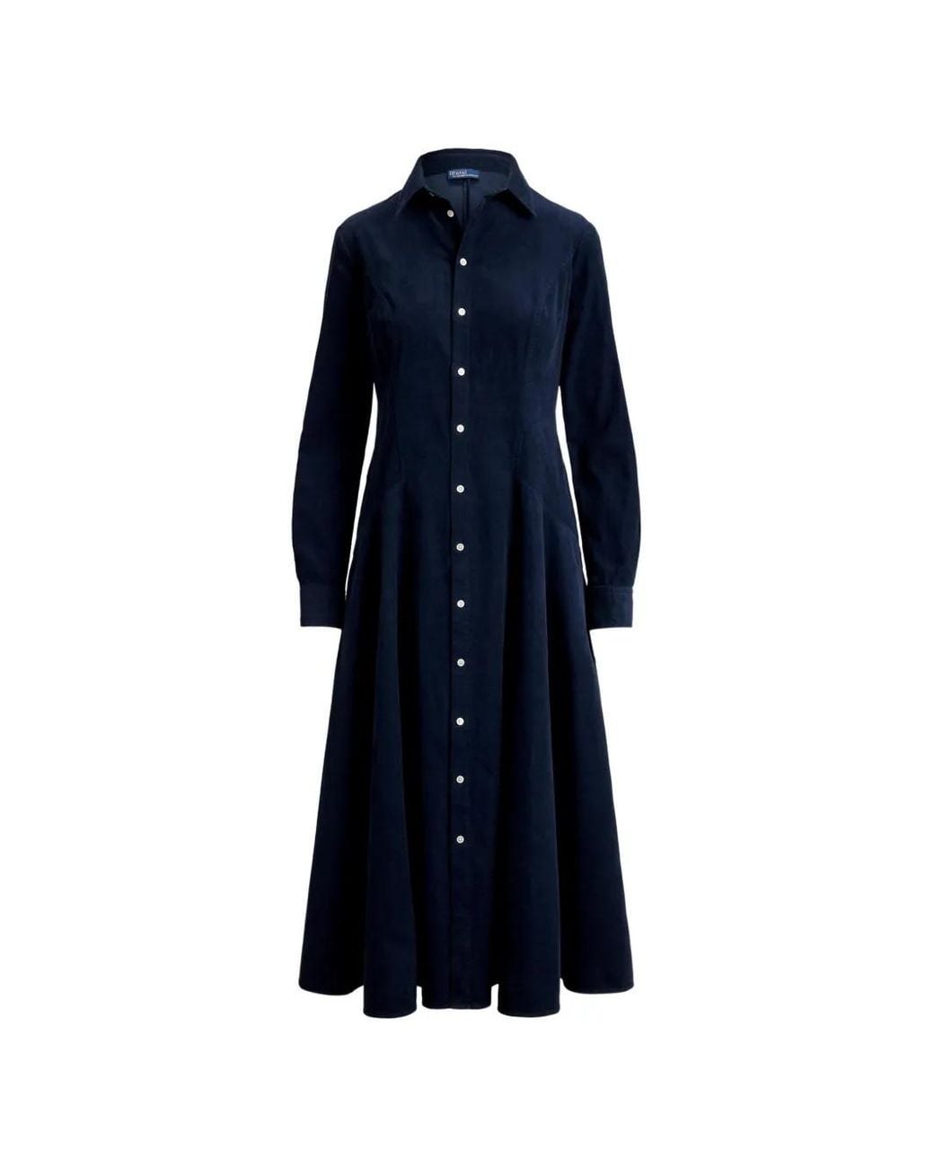 Polo Ralph Lauren Blue Tyler Corduroy Shirt Dress