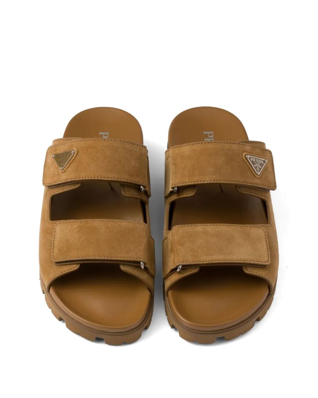 Prada Brown Suede Band Sandals for men