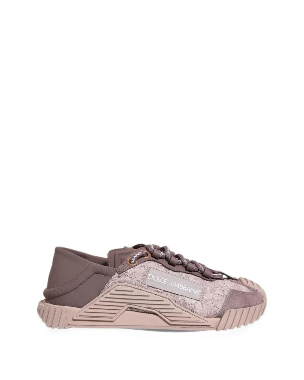 Dolce & Gabbana Pink Ns1 Low-Top Lace Sneakers