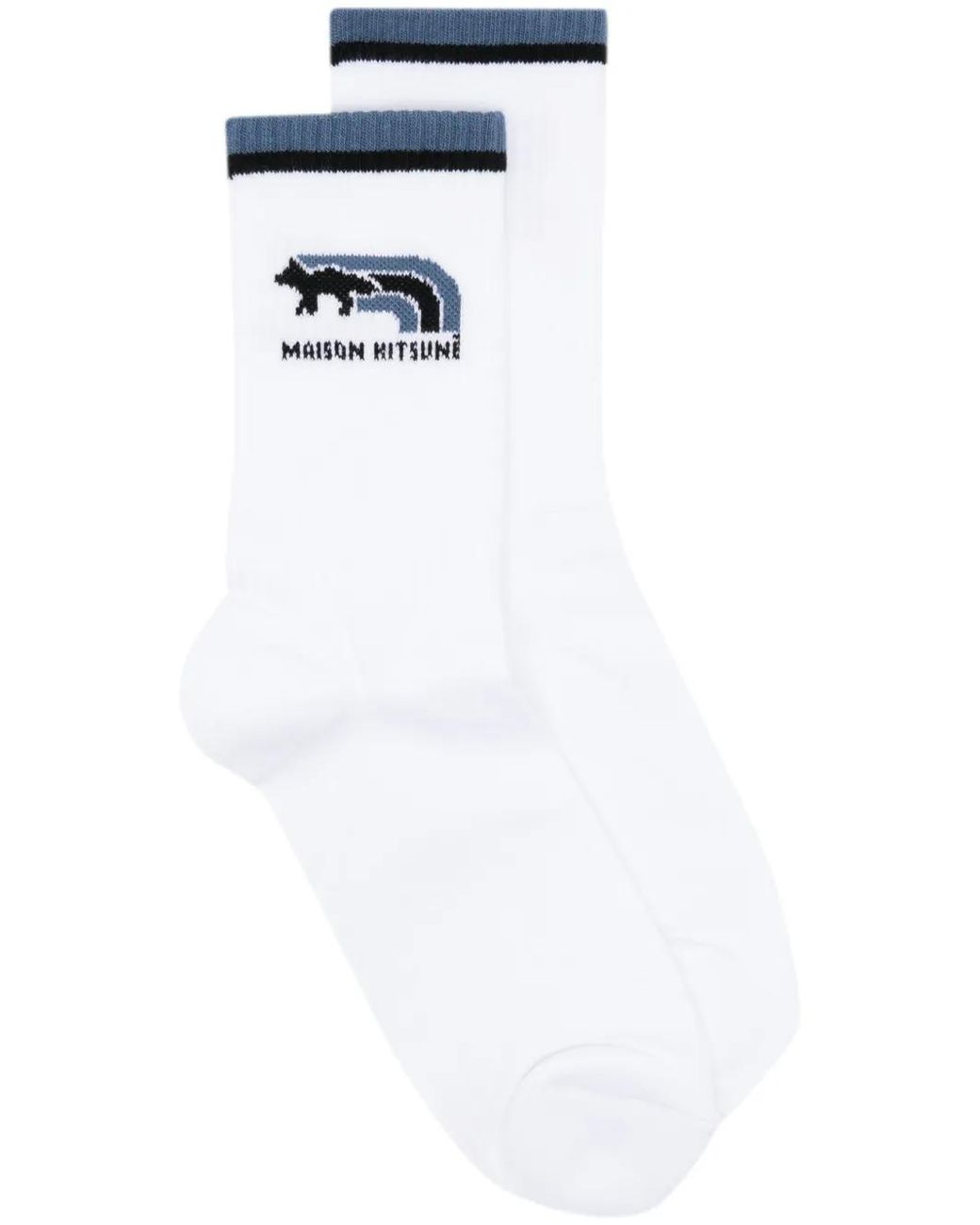 Maison Kitsuné White Flash Fox Socks for men