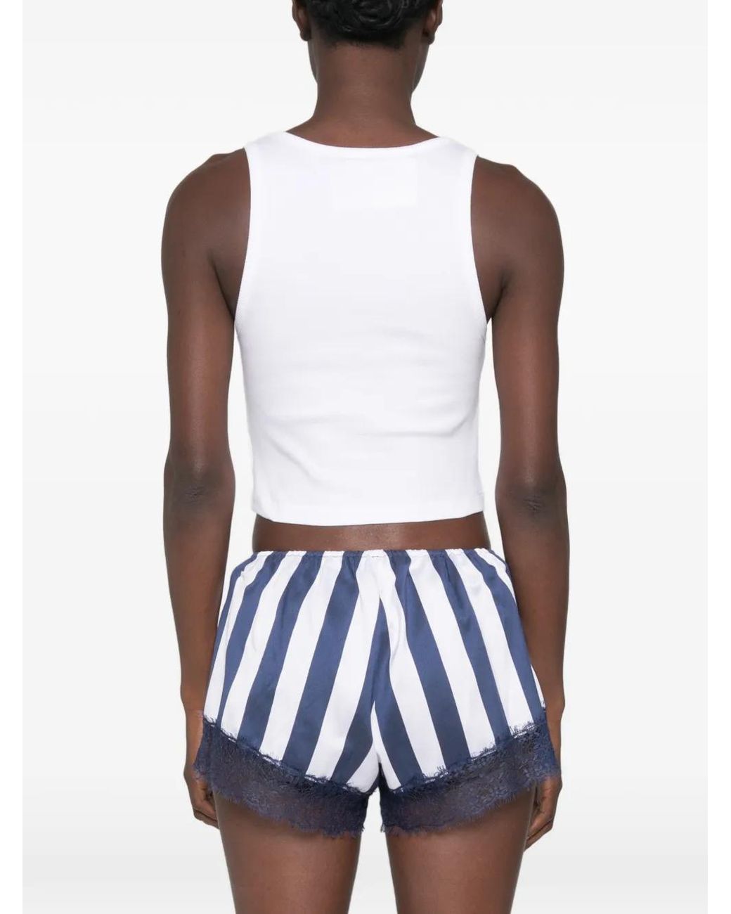 Sporty & Rich White X Juicy Couture Débardeur Côtelé À Ornements Strassés