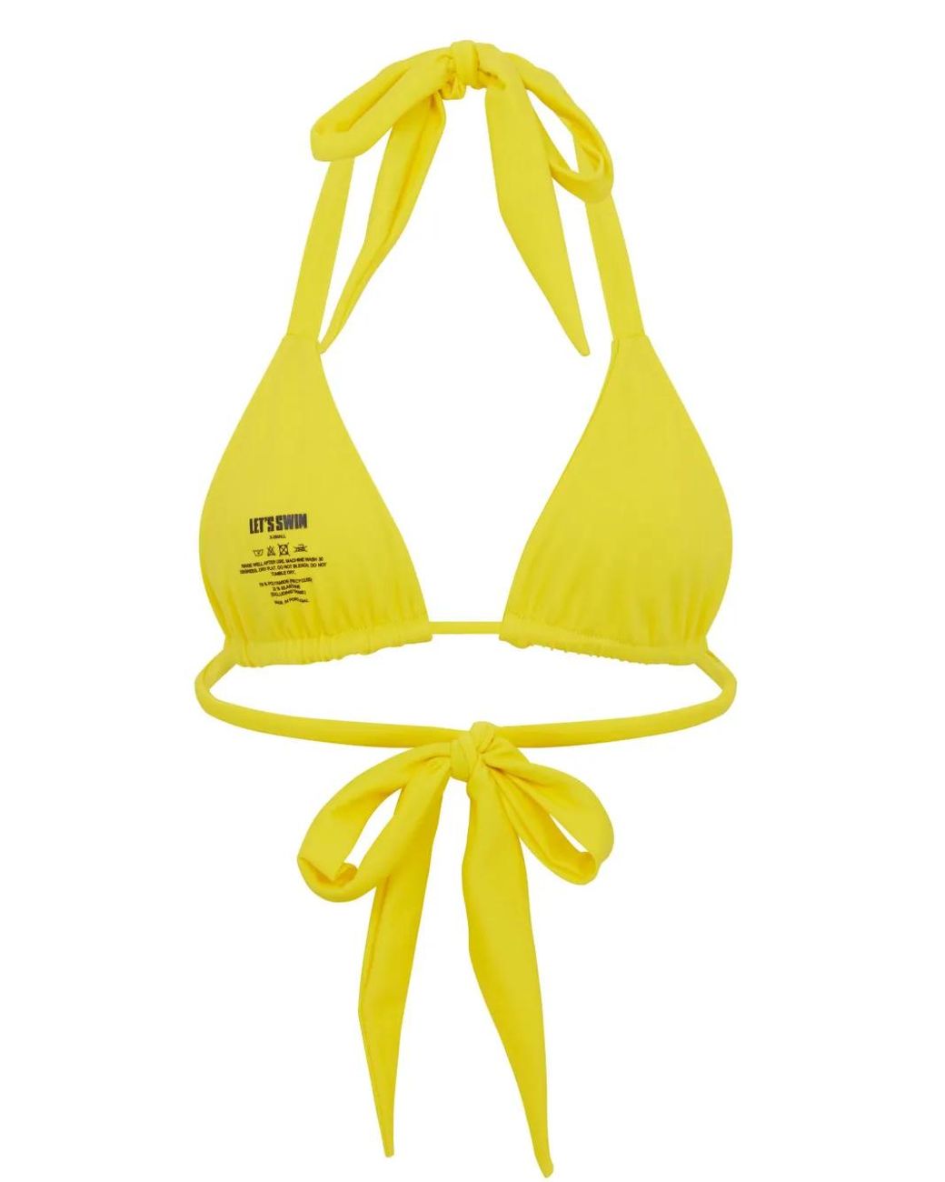 Let's Swim Yellow Triangle-Cup Bikini Top