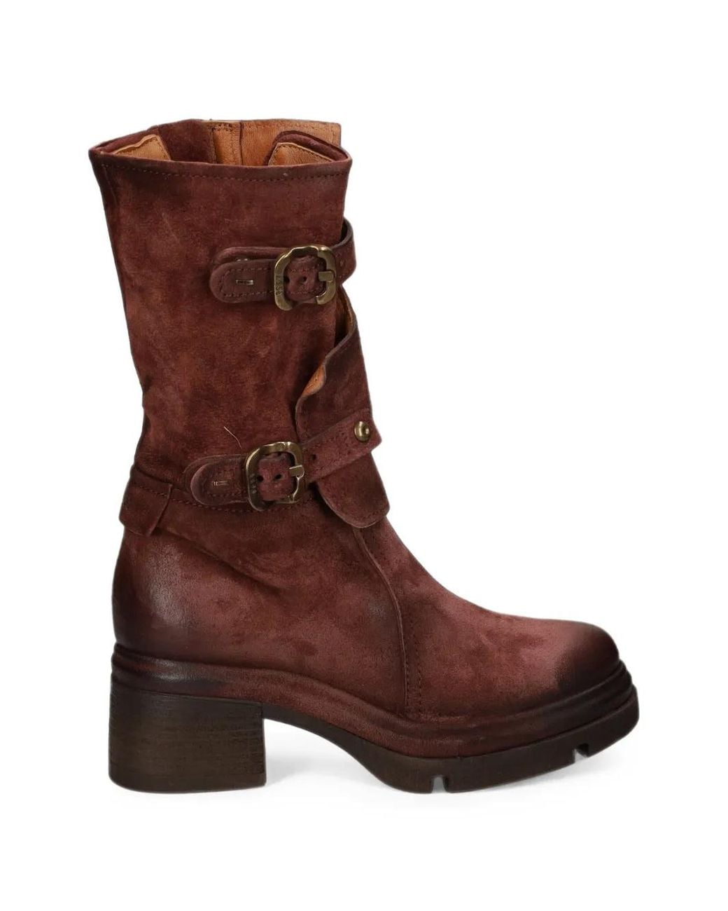 A.s.98 Brown Buckled Leather Boots