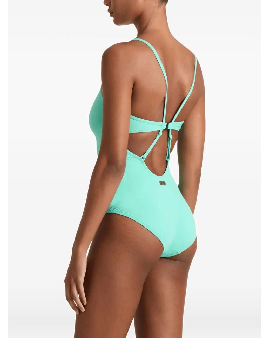 Vilebrequin Blue Square-Neck Cross-Back Swimsuit