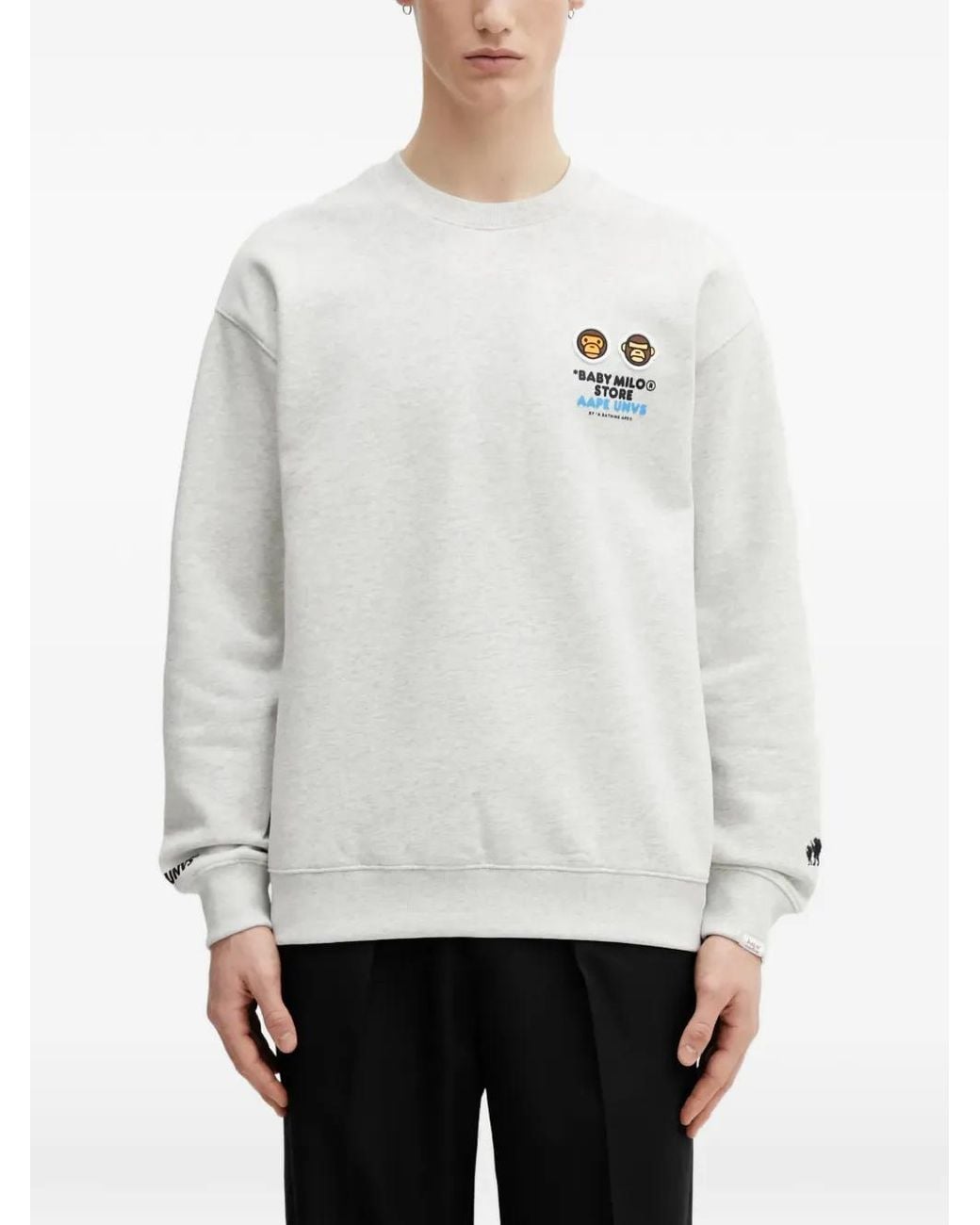 Aape By A Bathing Ape White X Baby Milo Store Aapeunvs Logo Patch Sweatshirt for men