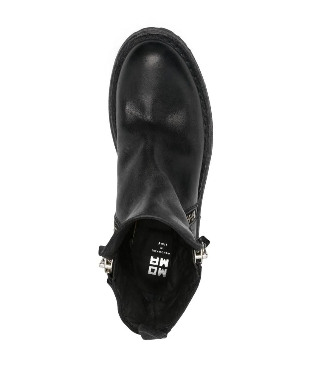 Moma Black Tronchetto Leather Ankle Boots