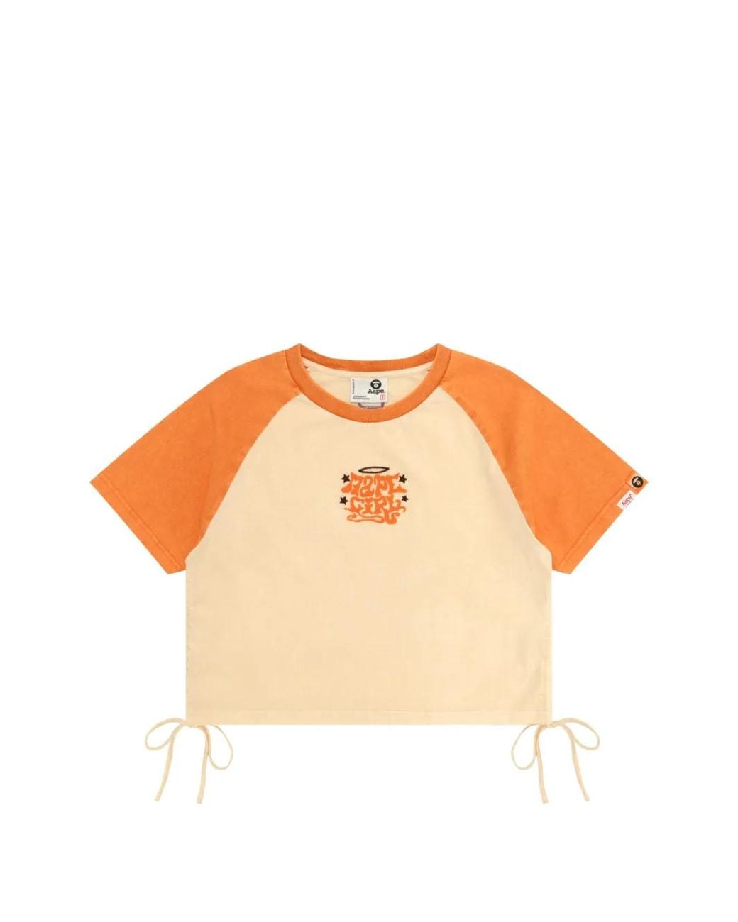 Aape By A Bathing Ape Orange Short-Sleeve Side-Tie T-Shirt