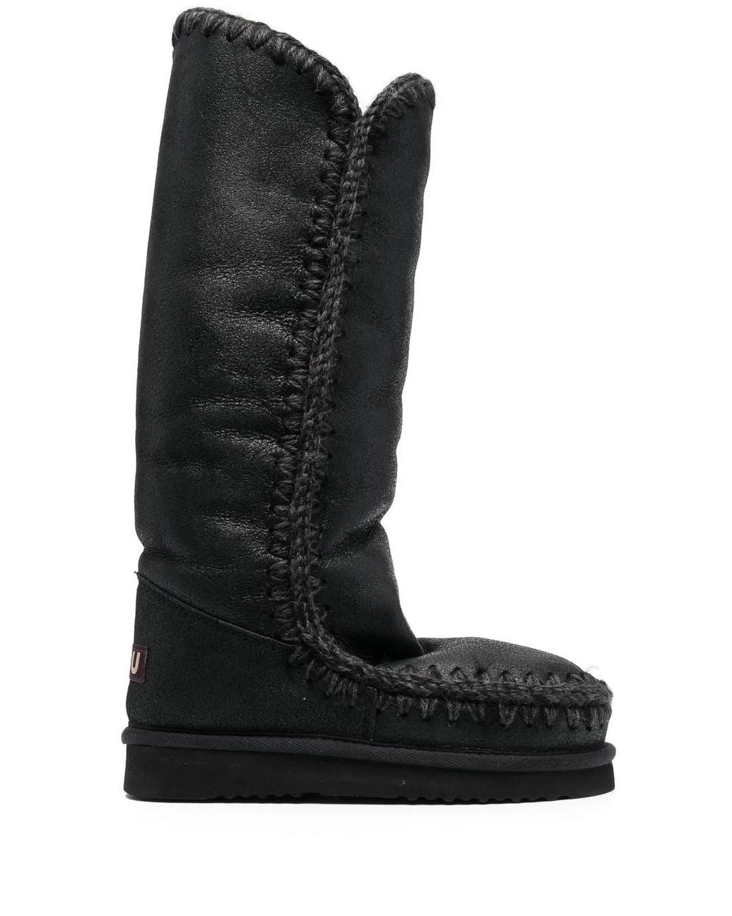 Mou Black Stiefel Mit Shearling-Futter