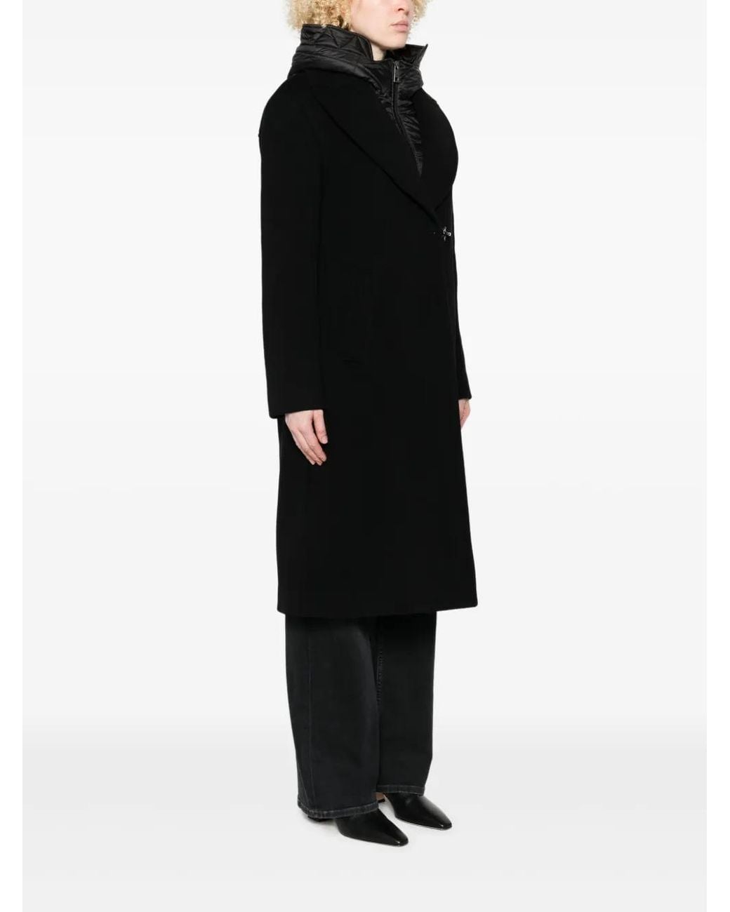 Fay Black Hooded Coat
