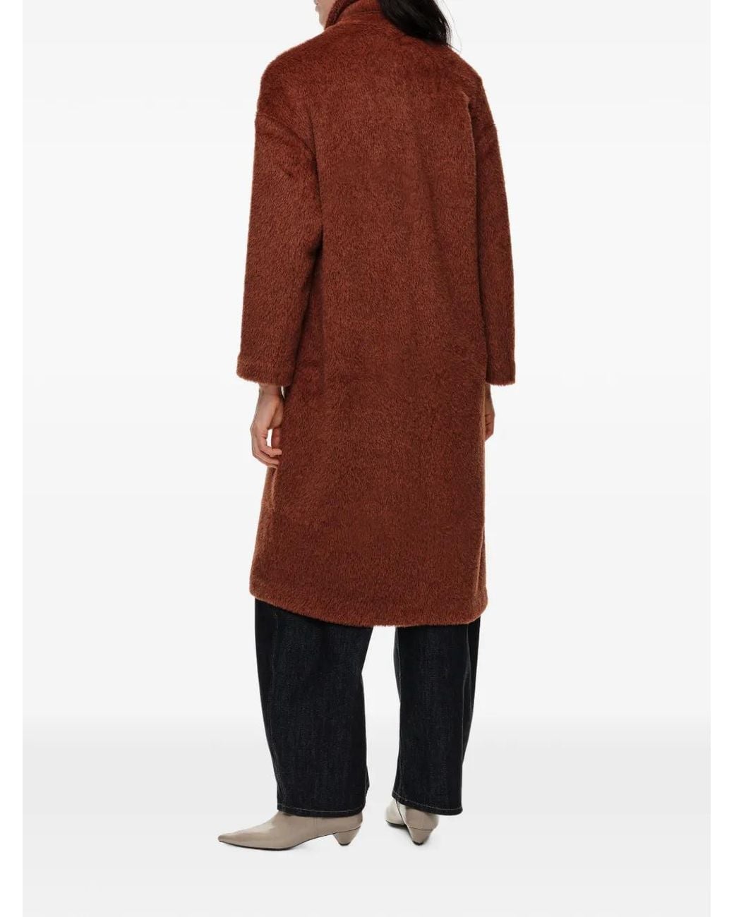 Bimba Y Lola Red Burnt- Fur Midi Coat