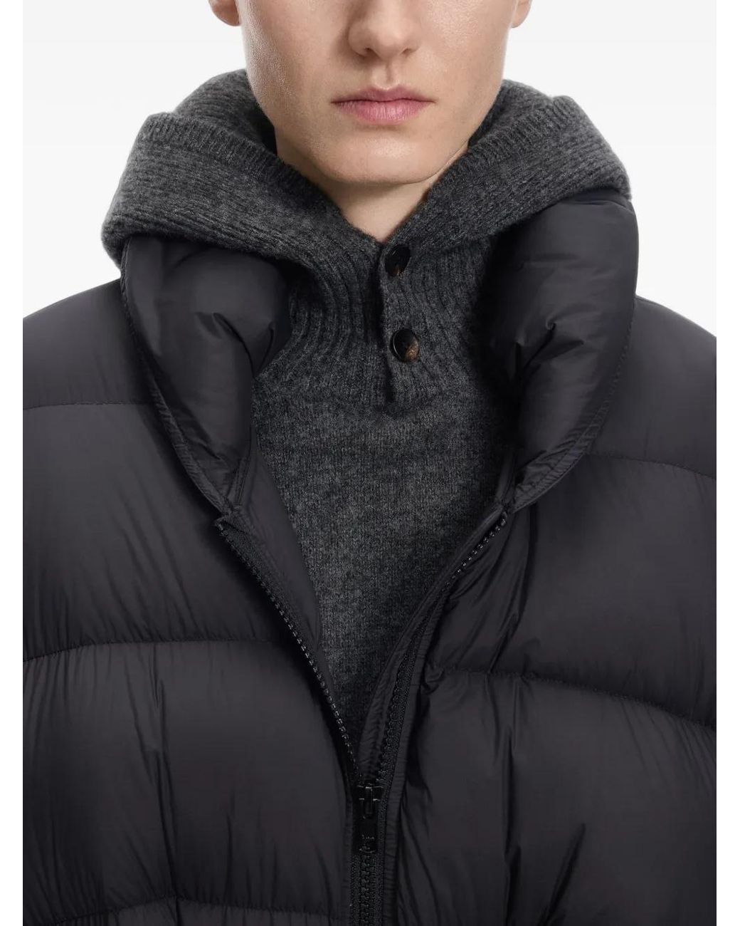 JNBY Black Quilted Drawstring Down Jacket