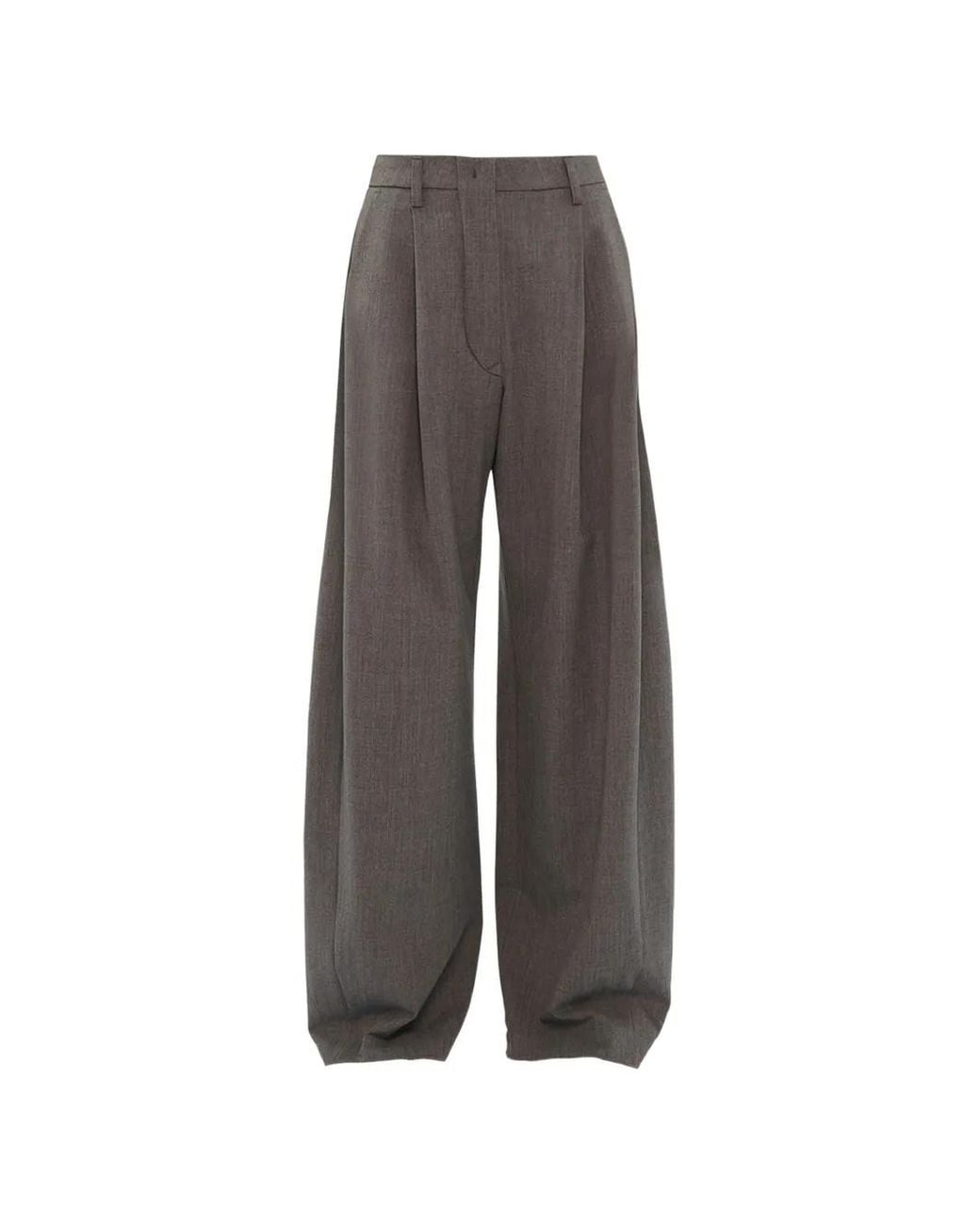 Thelatest Gray Billie Pleated Wide-Leg Trousers
