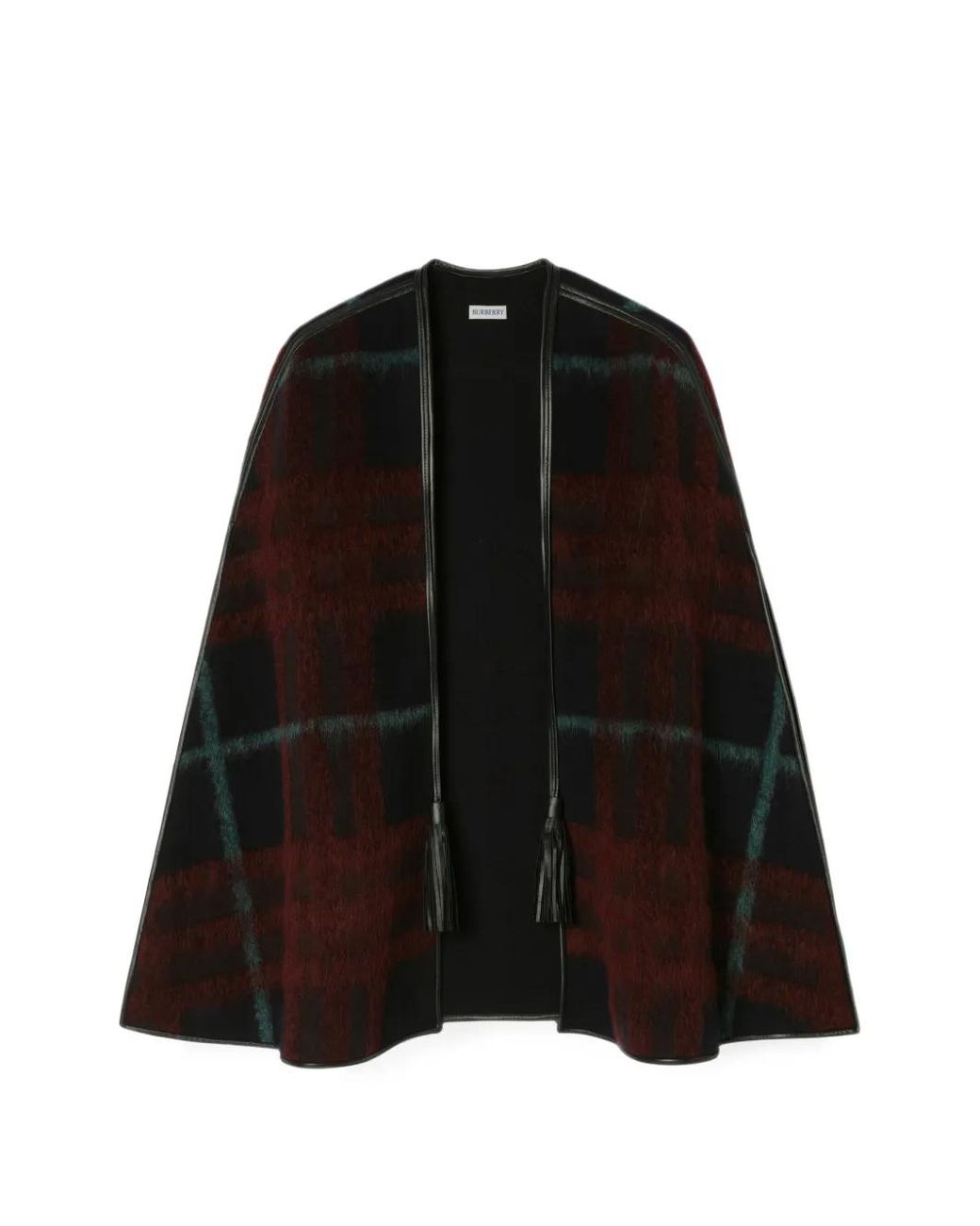 Burberry Black Check-Pattern Cape